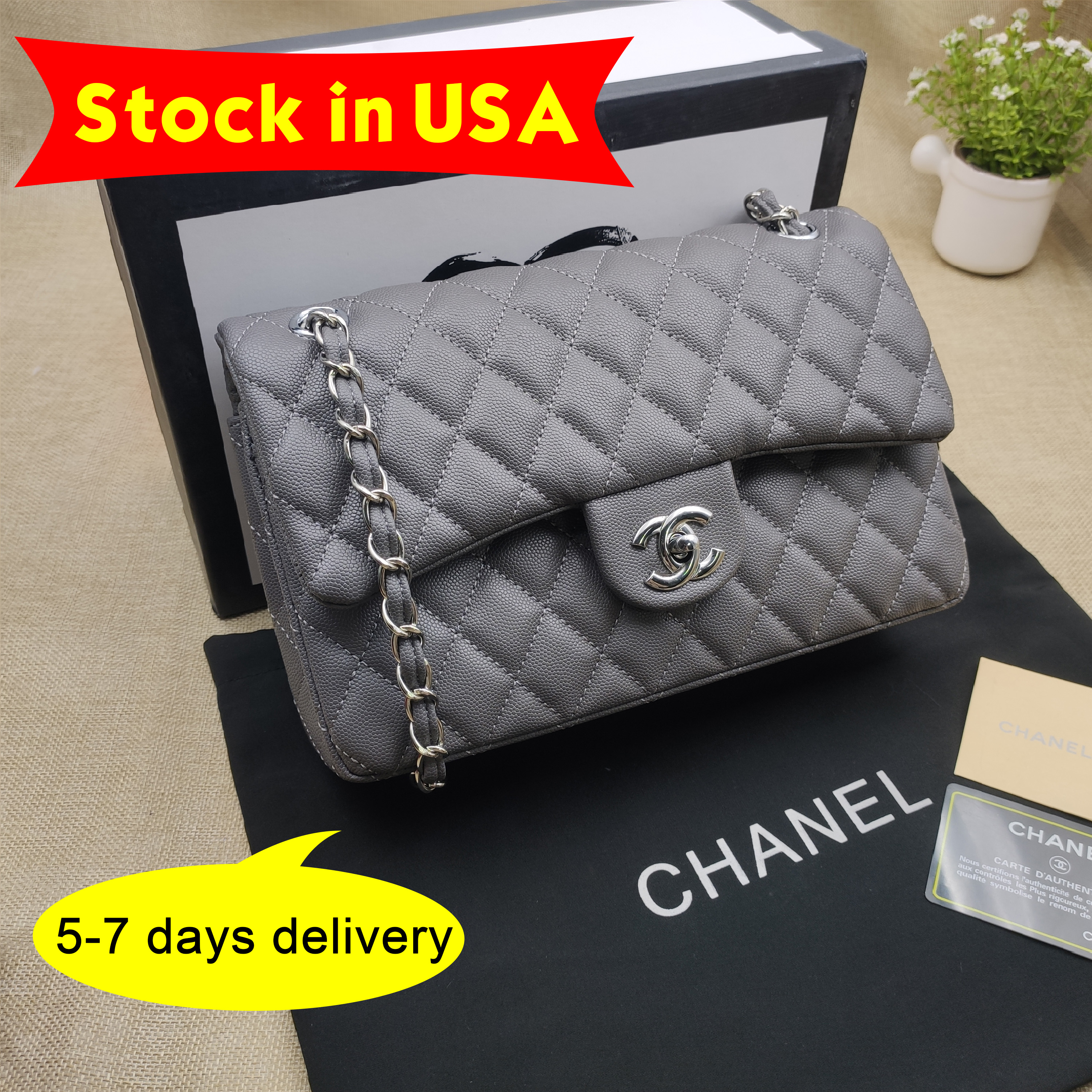 Stock in USA-NEW CHANEL HANDBAGS CHAIN BAG/CROSSBODY BAG