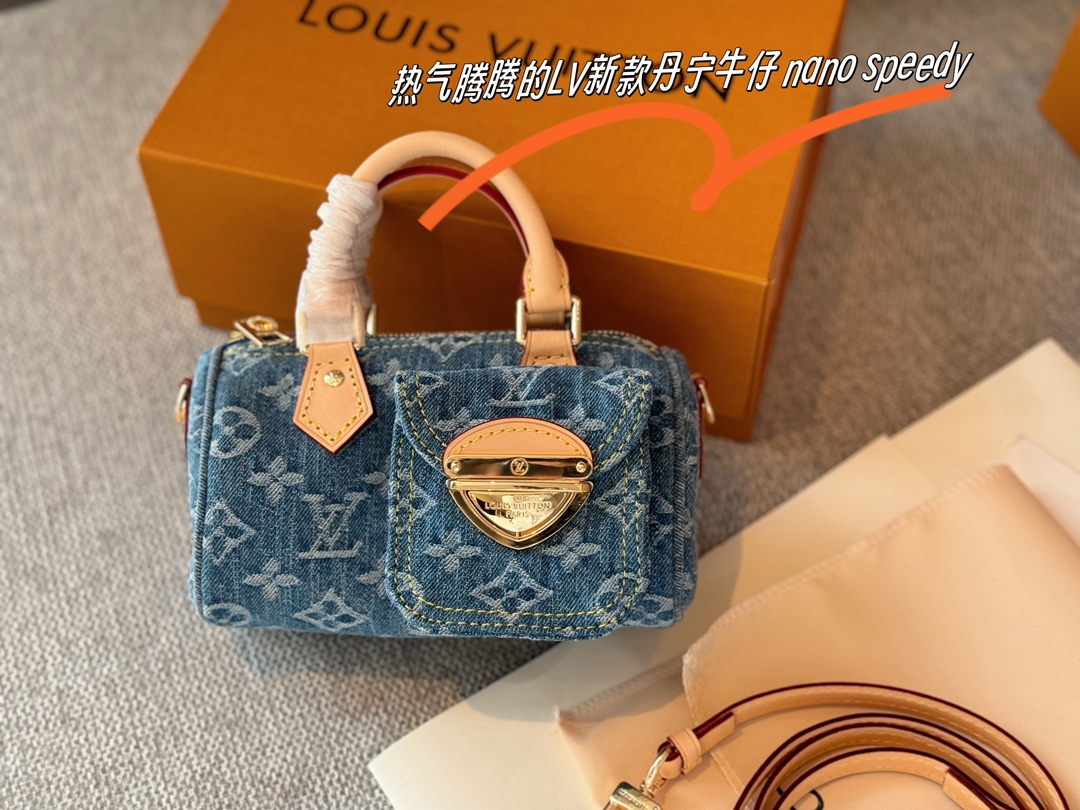 LV Denim nano speedy