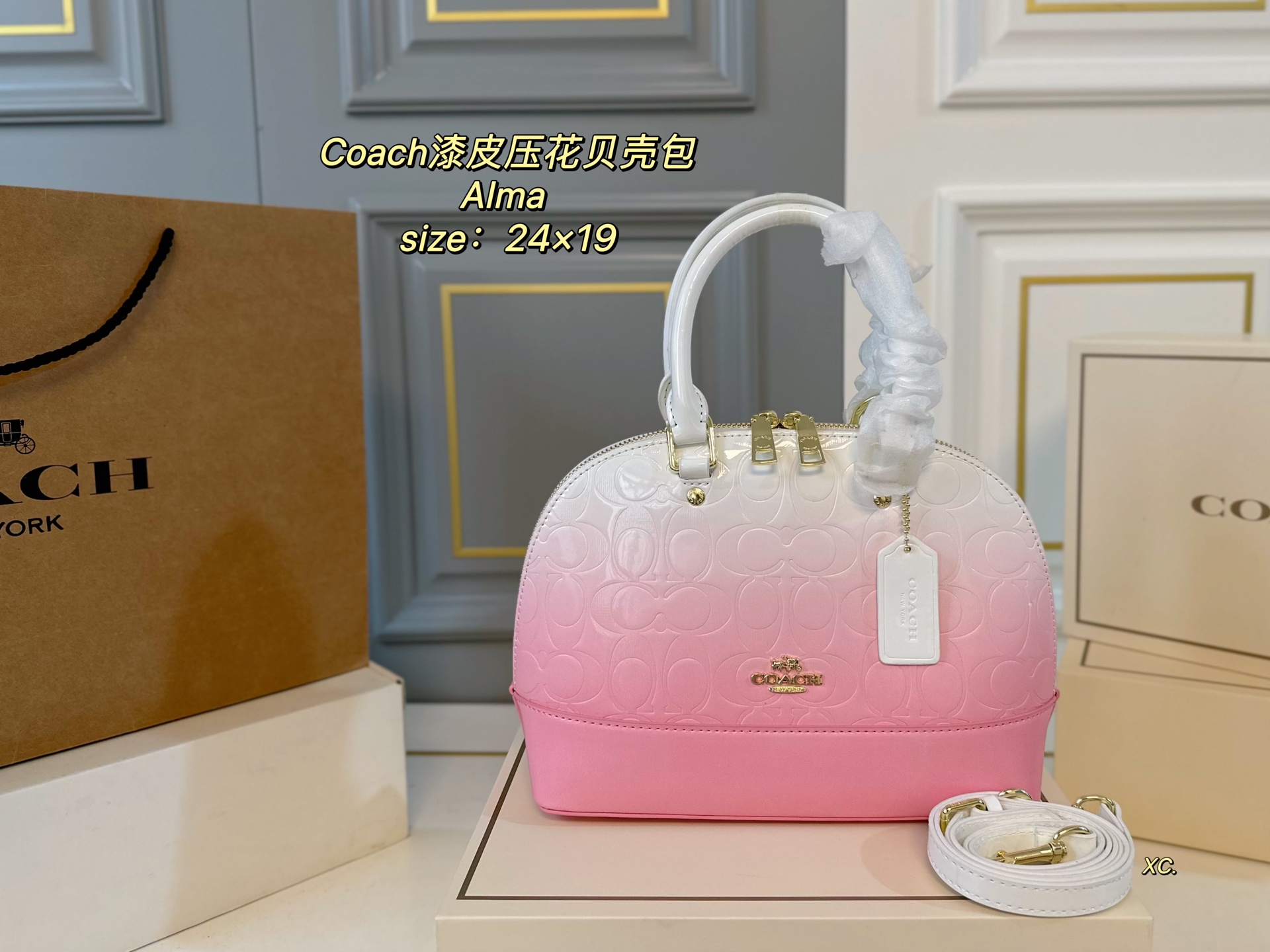 Louis Vuitton's new patent leather embossed alma shell bag