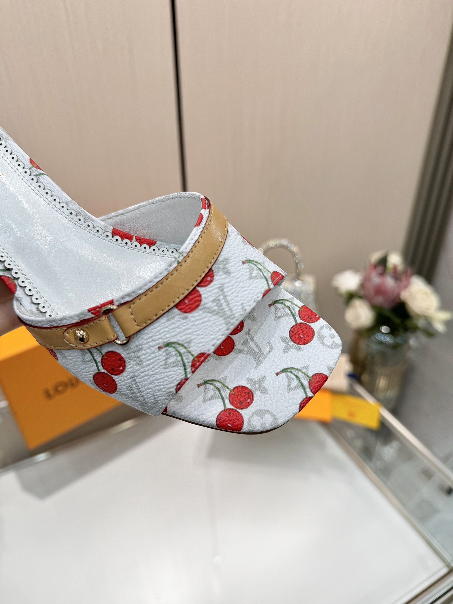 LV cherry high heels