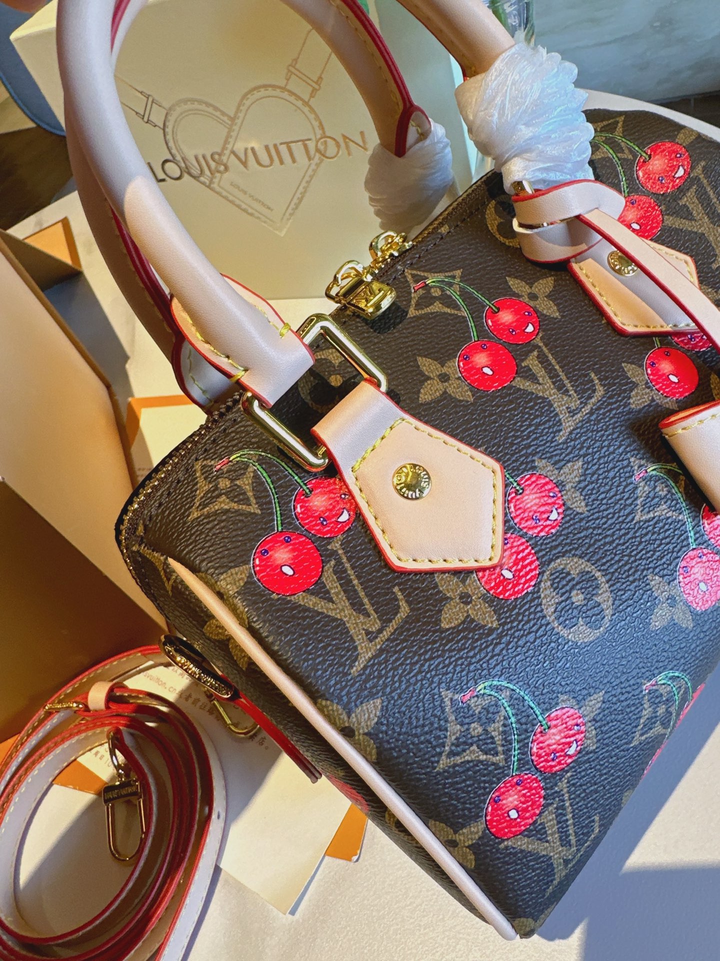 LV speedy20 Cherry pillow bag