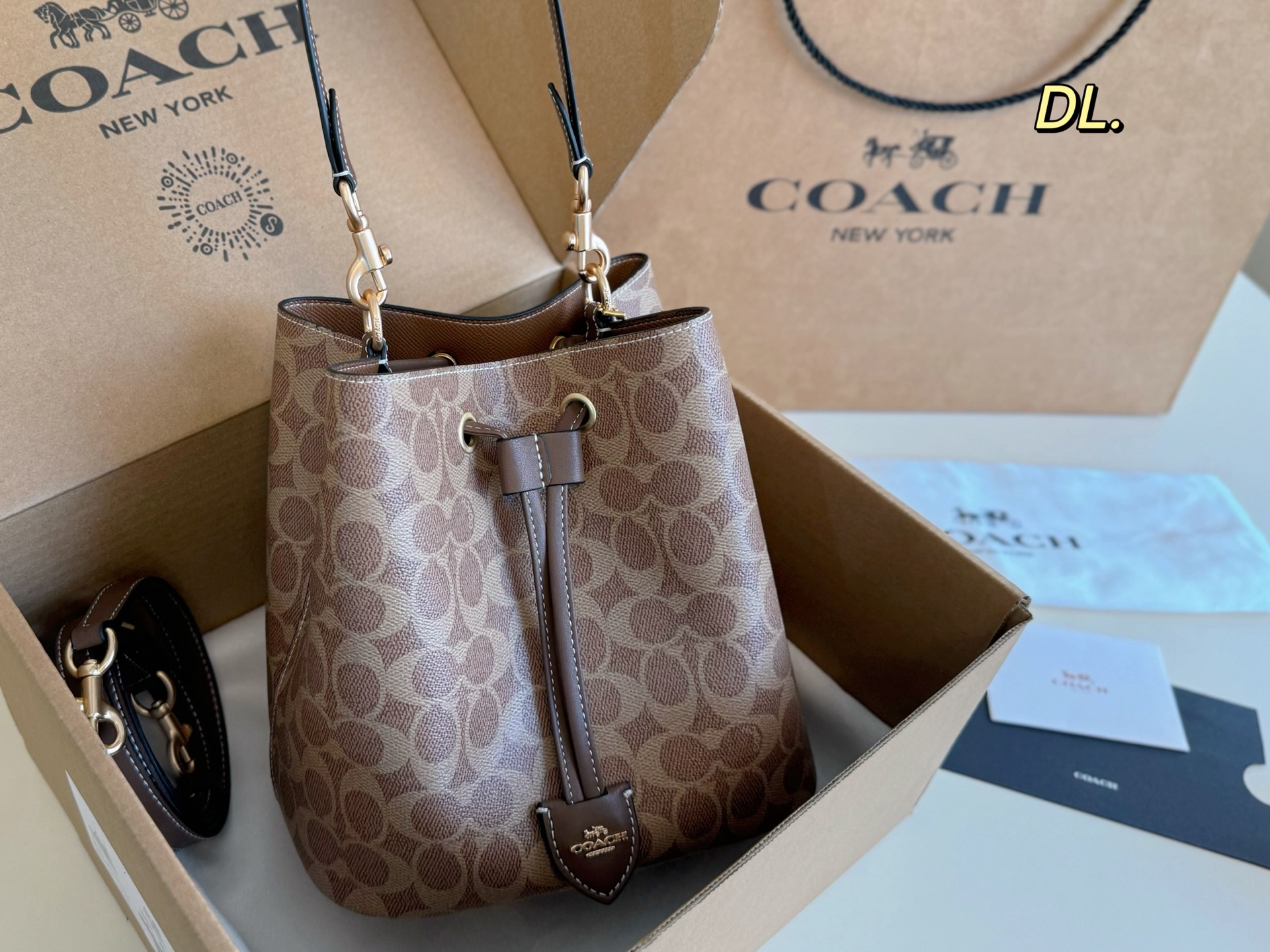 Coach's new Rowan bucket drawstring bag
