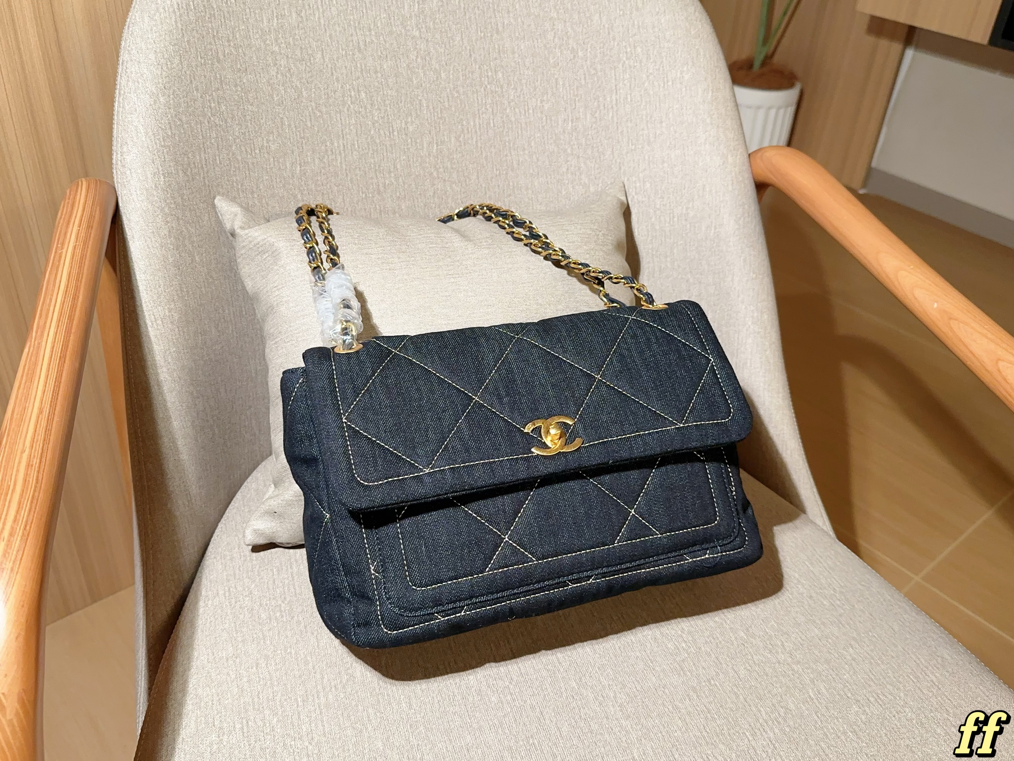 Chanel denim chain bag