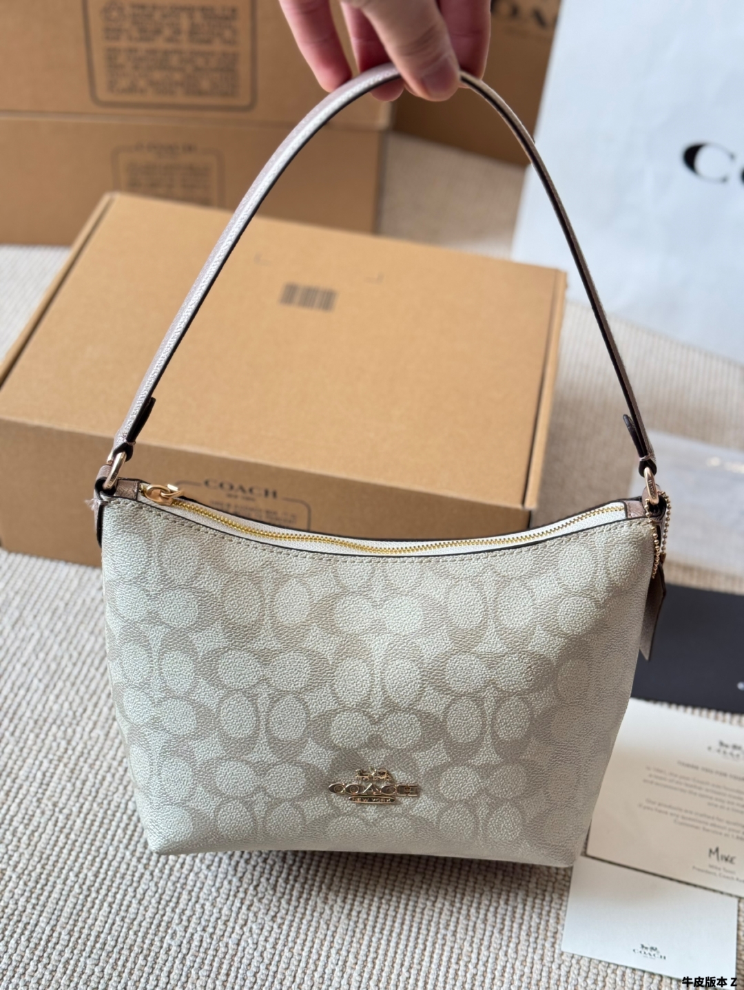 Coach new zip top armpit crossbody bag for women