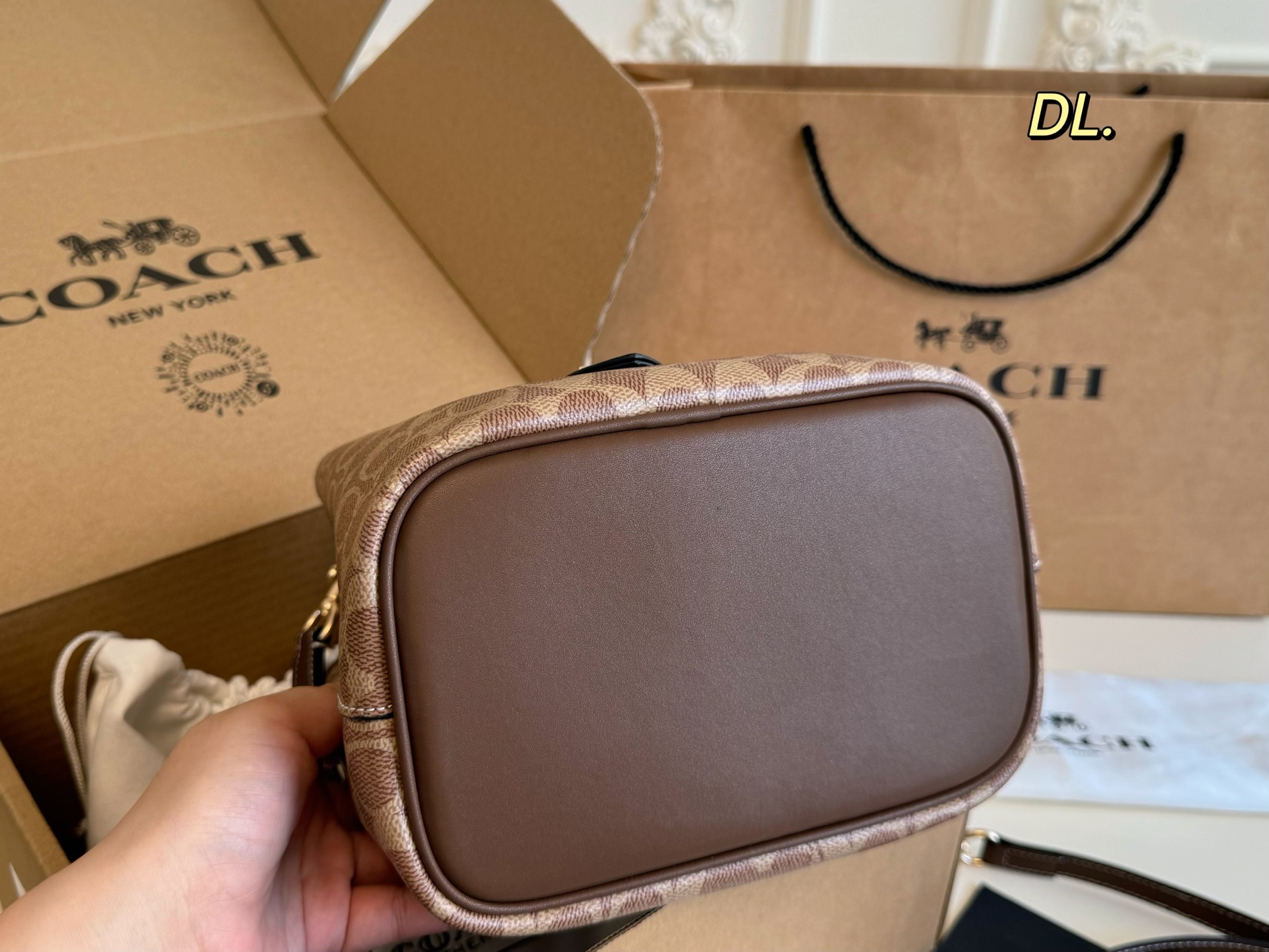 Coach's new Rowan bucket drawstring bag