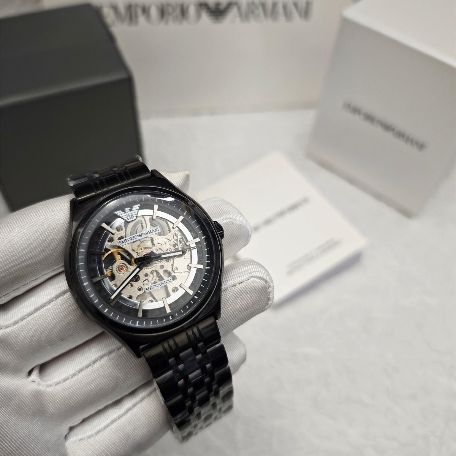 Armani flywheel hollow automatic mechanical watch