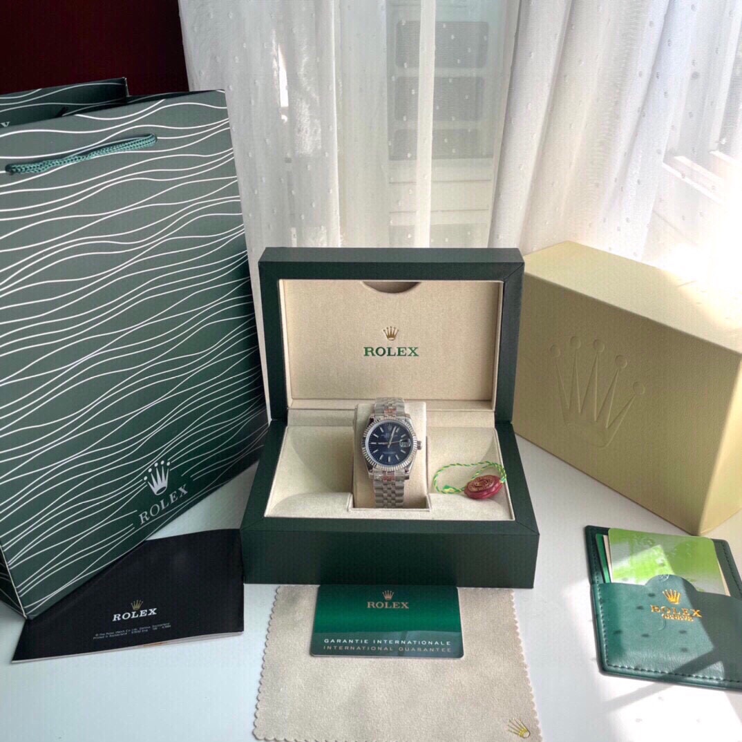 Rolex blue dial high-end watch for men and women for couples