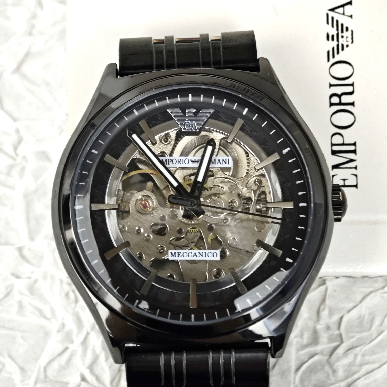 Armani flywheel hollow automatic mechanical watch