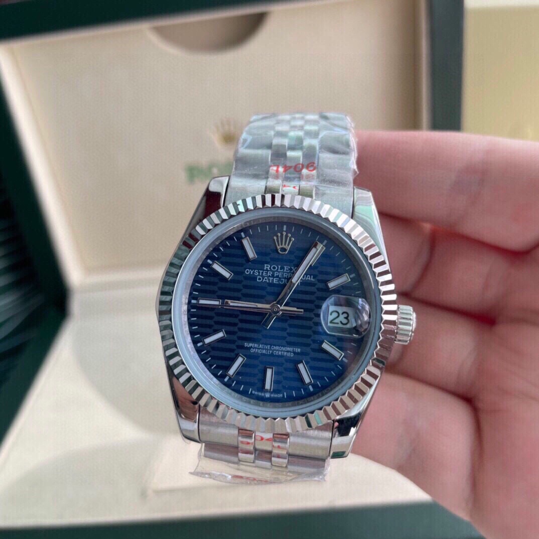 Rolex blue dial high-end watch for men and women for couples