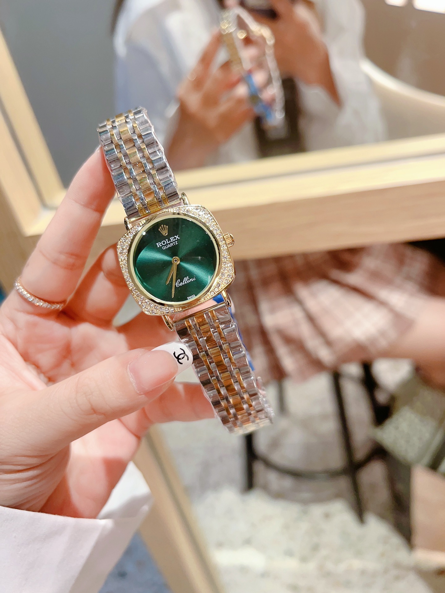 Rolex 32mm Diamond Ring Small Square Exquisite Watch