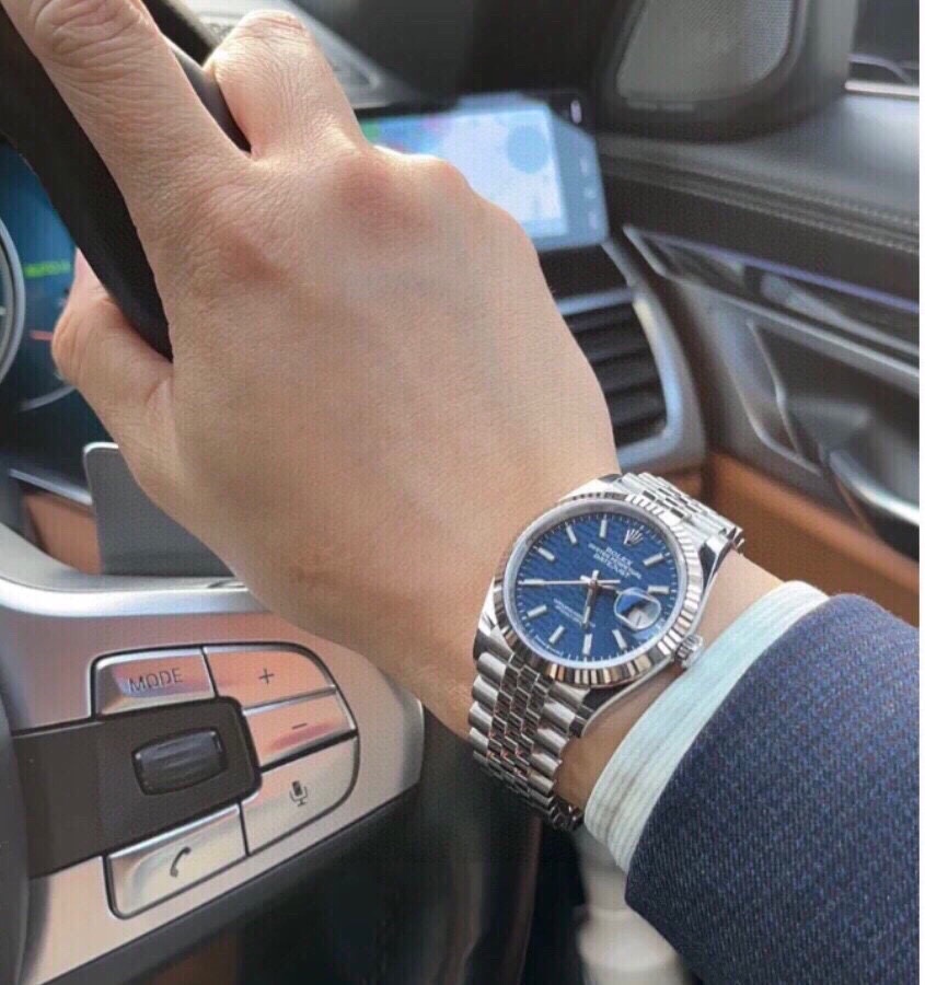 Rolex blue dial high-end watch for men and women for couples