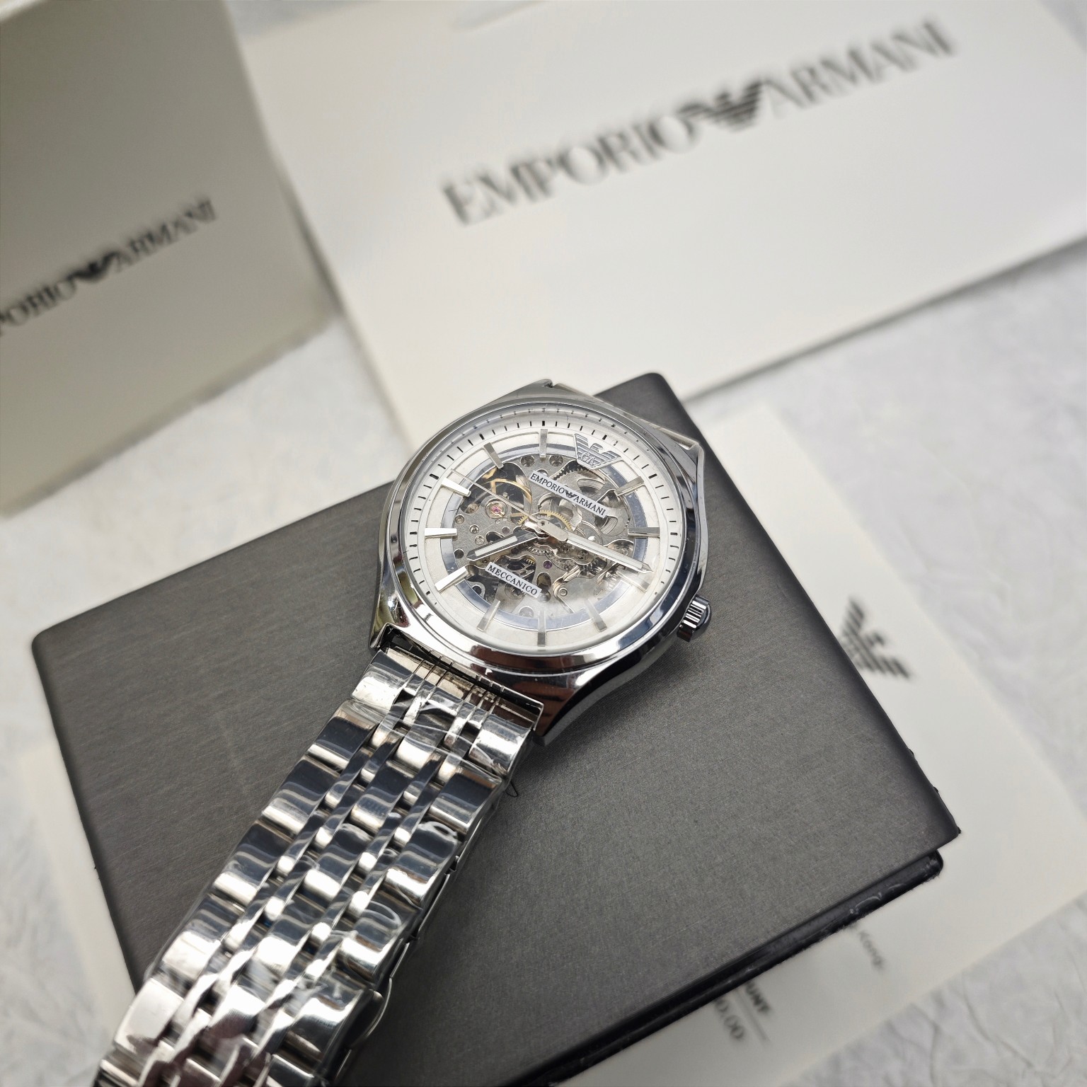 Armani flywheel hollow automatic mechanical watch