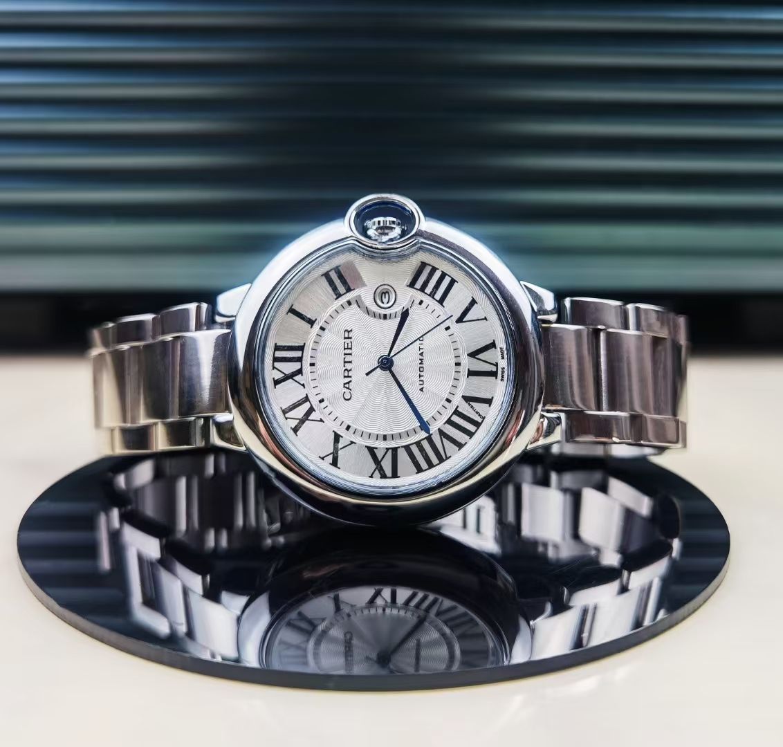 Cartier Blue Balloon Men's Classic Steel Band Watch