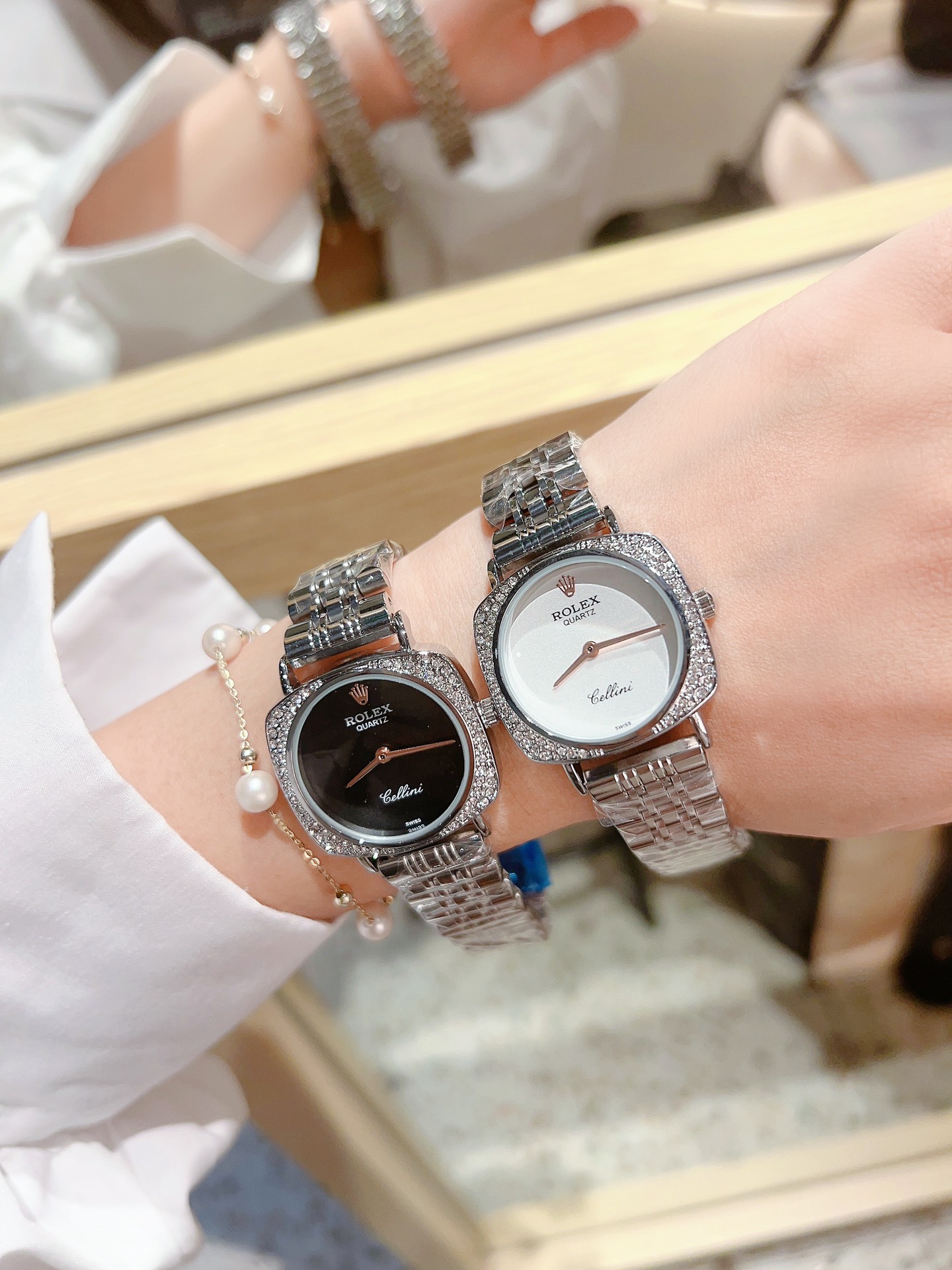 Rolex 32mm Diamond Ring Small Square Exquisite Watch