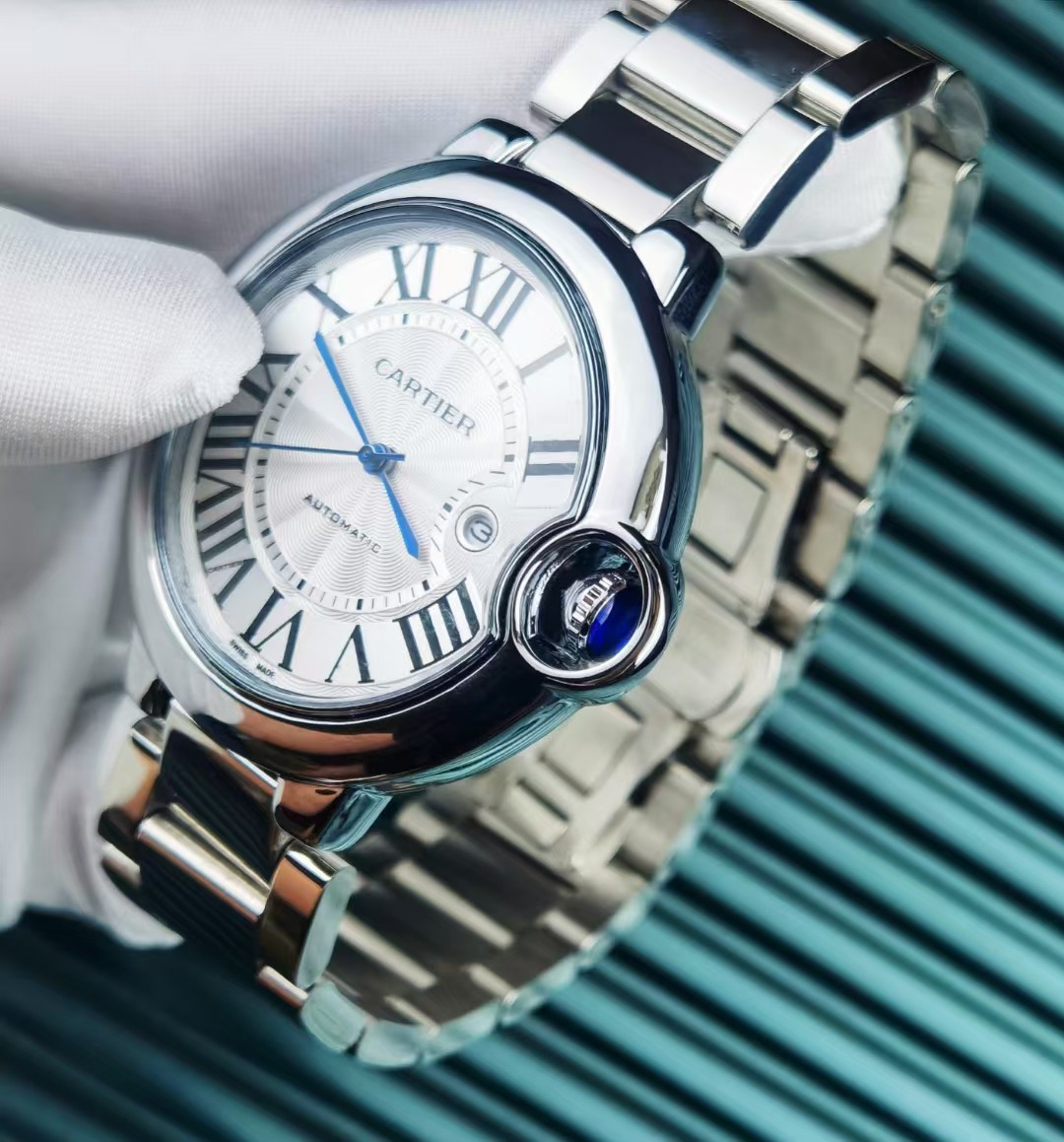 Cartier Blue Balloon Men's Classic Steel Band Watch