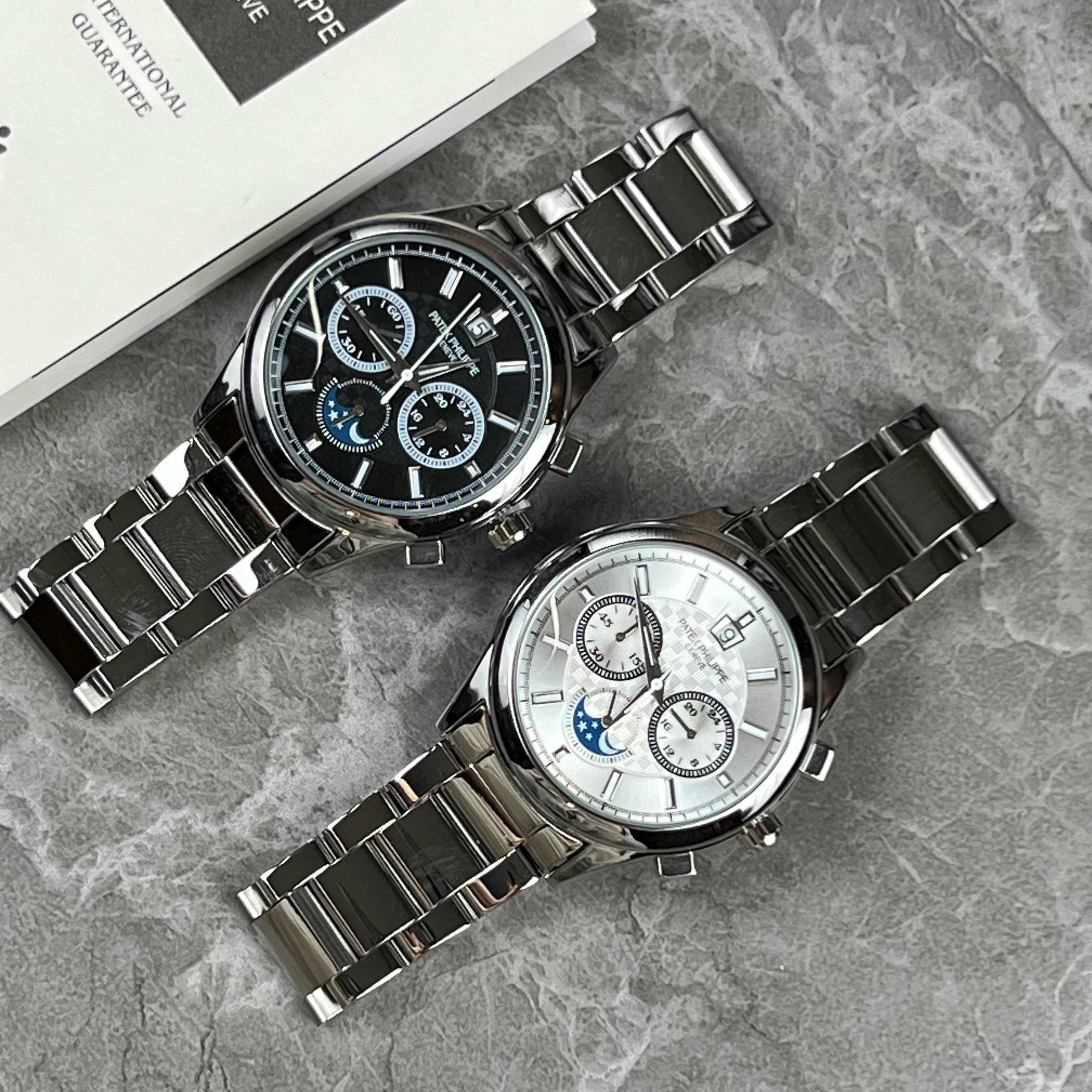 Patek Philippe Luminous Three Eyes Quartz Men's Watch