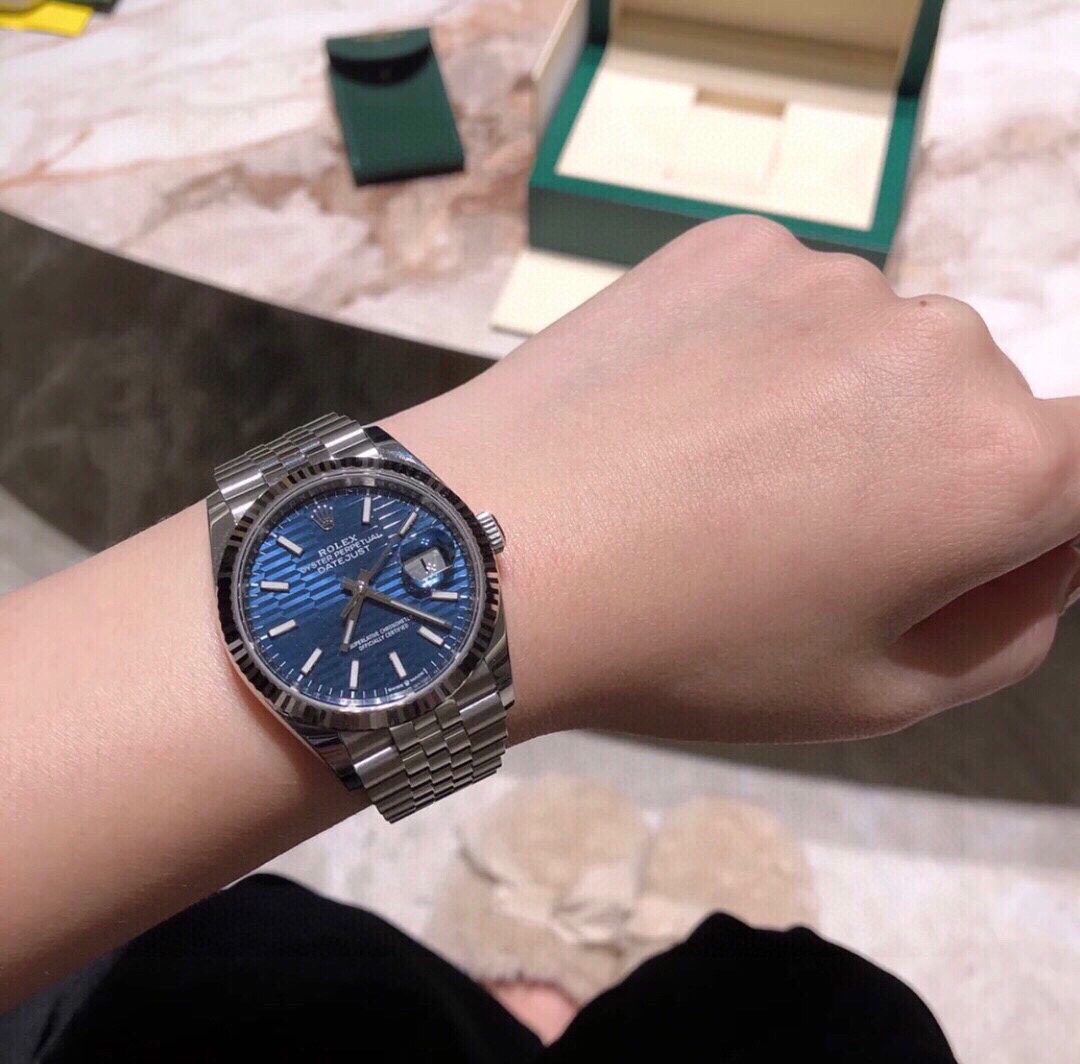 Rolex blue dial high-end watch for men and women for couples