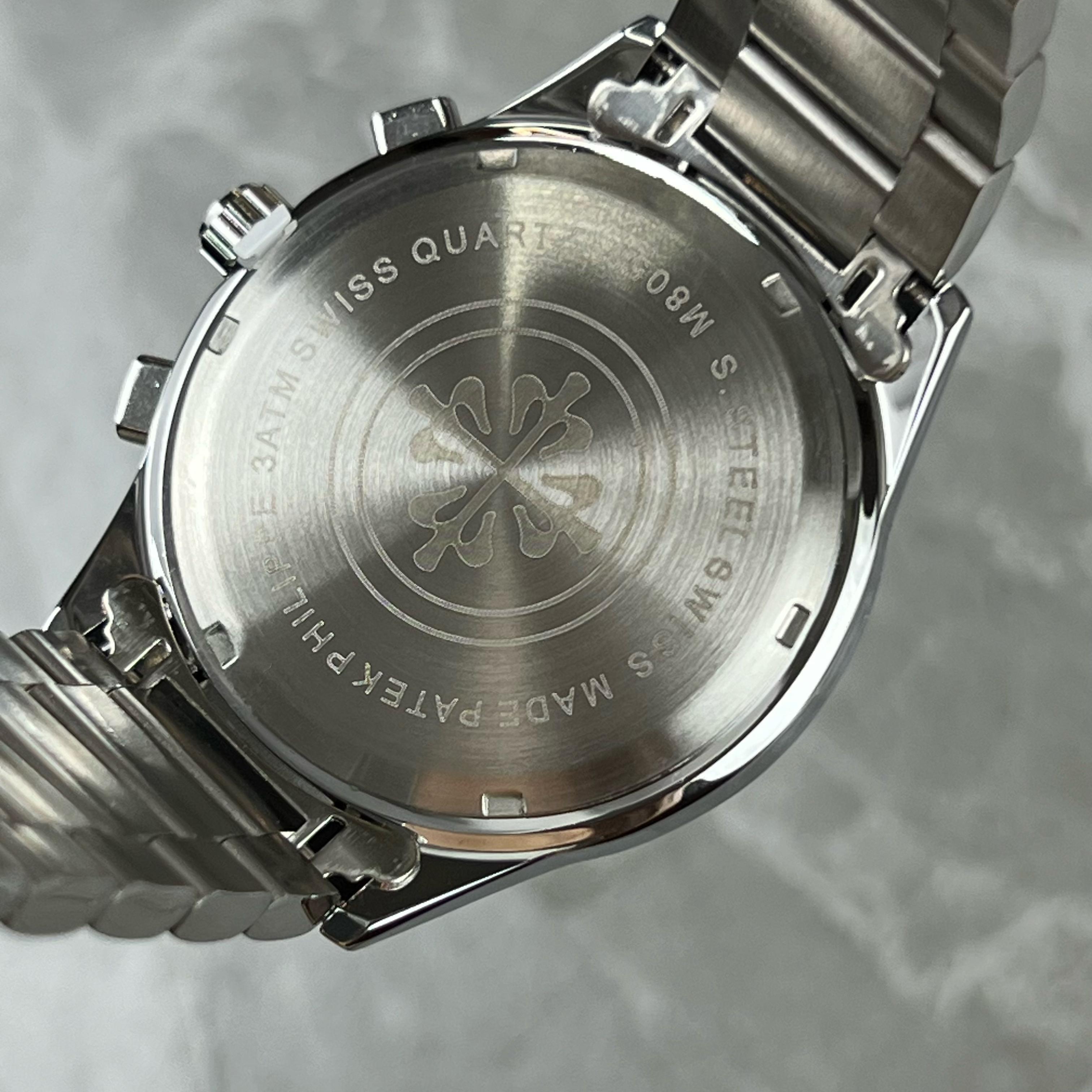 Patek Philippe Luminous Three Eyes Quartz Men's Watch