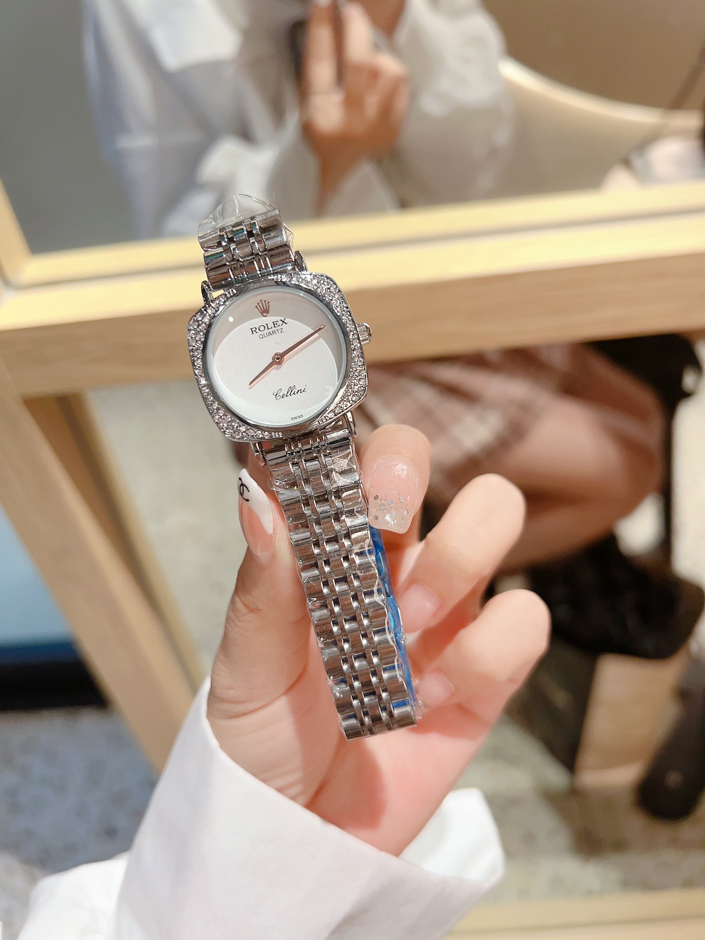 Rolex 32mm Diamond Ring Small Square Exquisite Watch