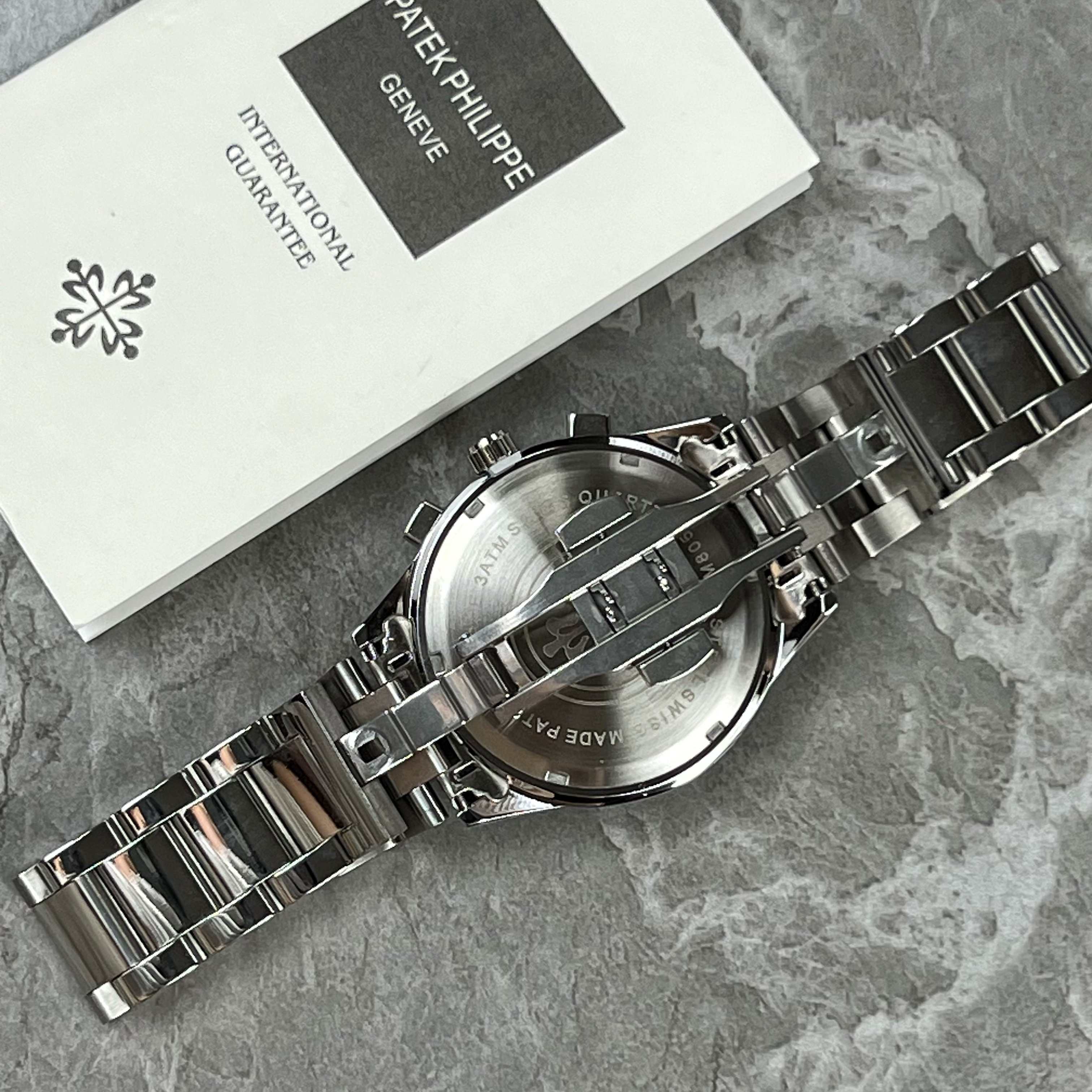 Patek Philippe Luminous Three Eyes Quartz Men's Watch