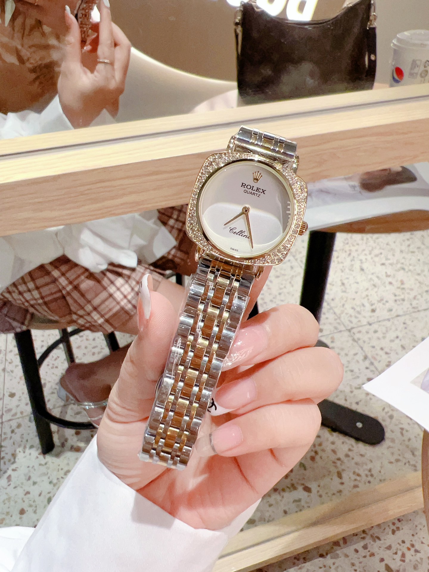 Rolex 32mm Diamond Ring Small Square Exquisite Watch