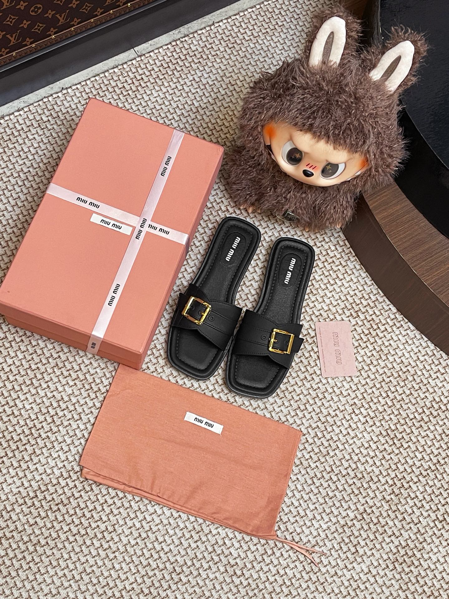 Miumiu metal buckle slippers