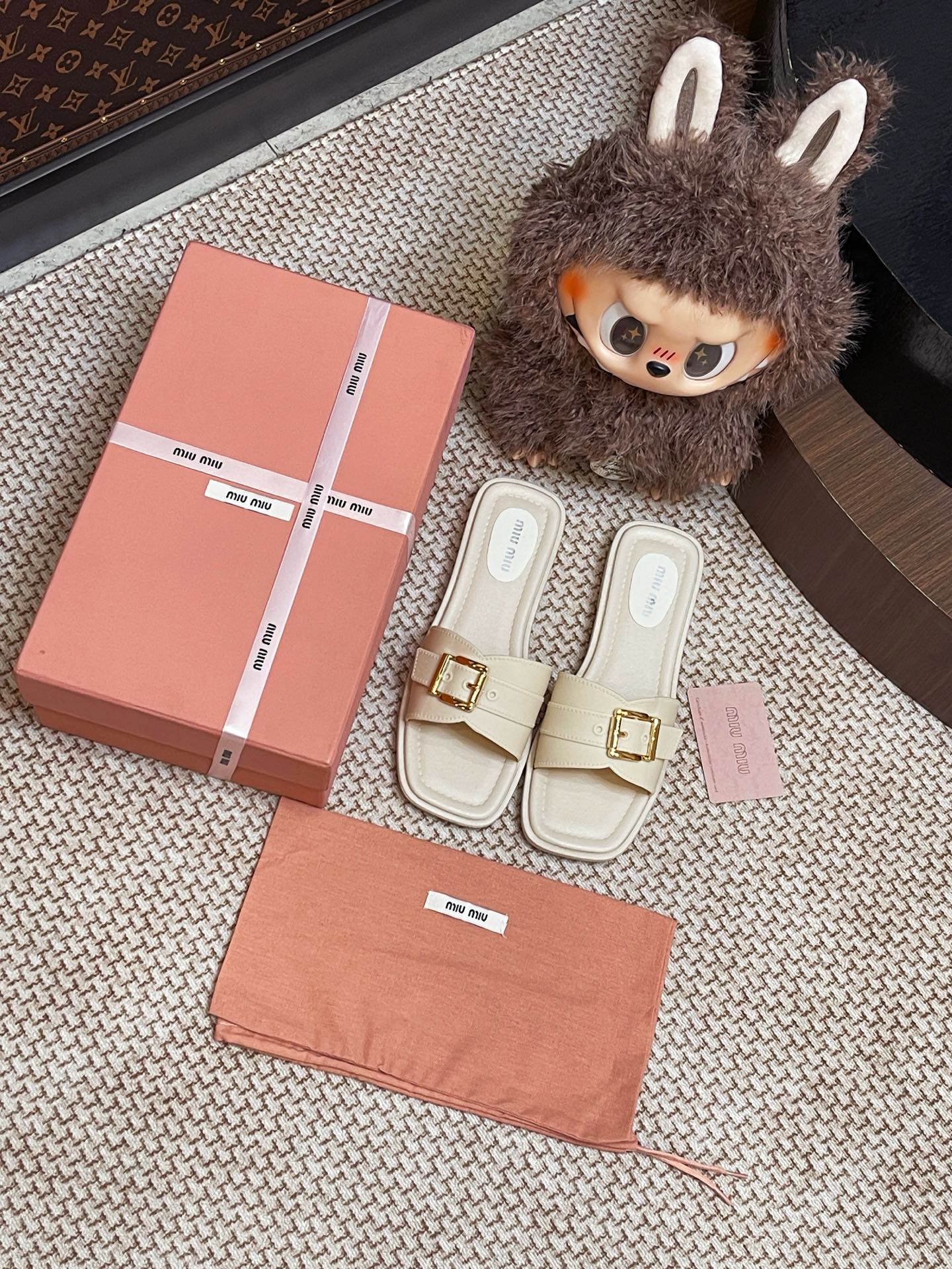 Miumiu metal buckle slippers