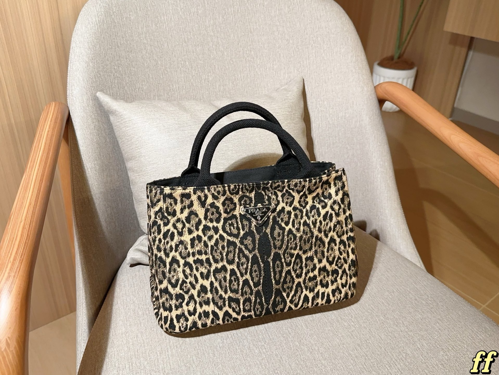 Prada leopard print tote bag