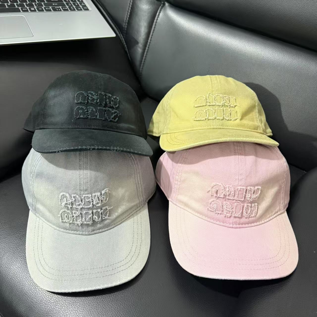 Miumiu soft top cord baseball cap