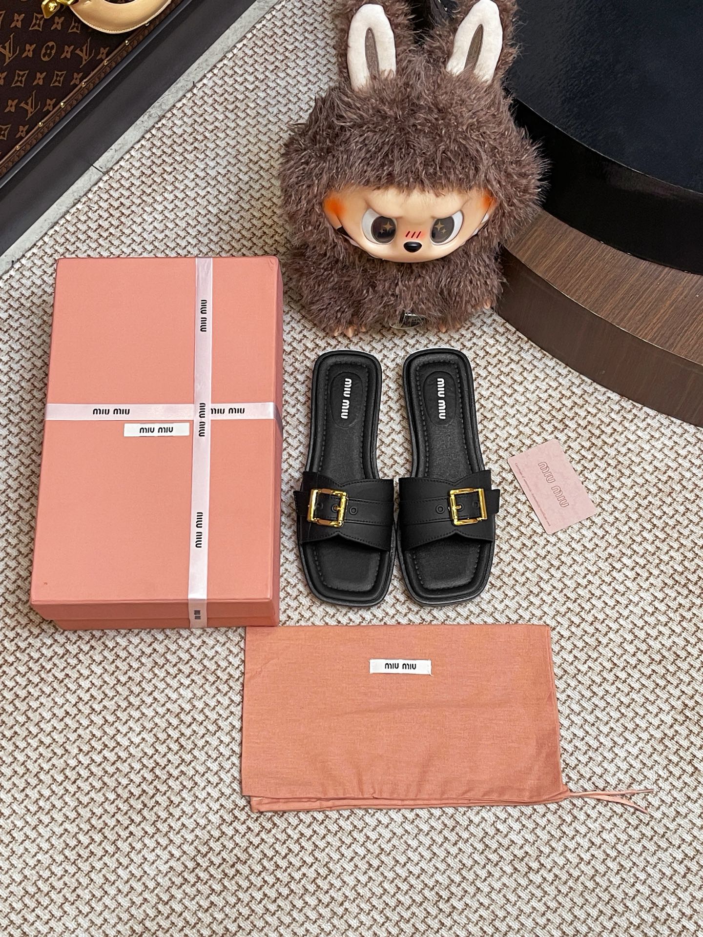 Miumiu metal buckle slippers