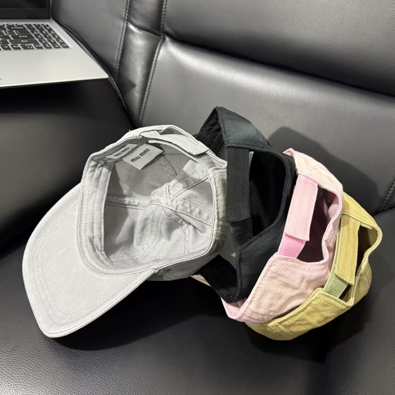 Miumiu soft top cord baseball cap