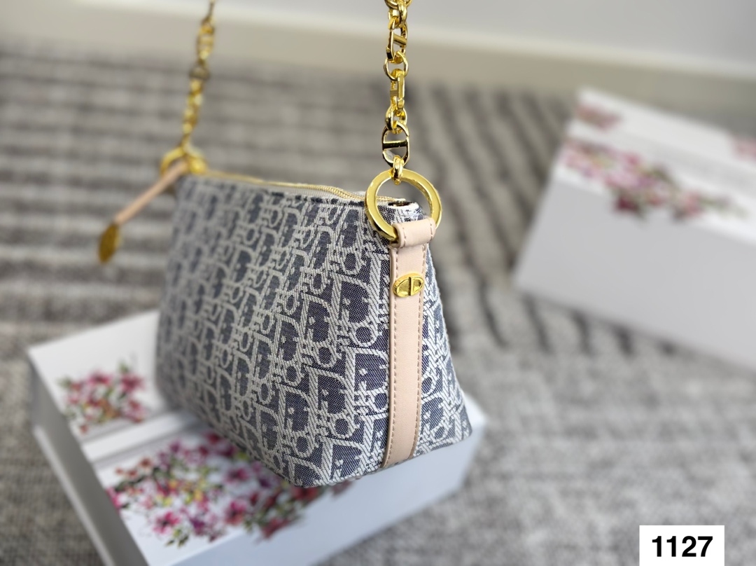 DIOR light blue monogram underarm bag