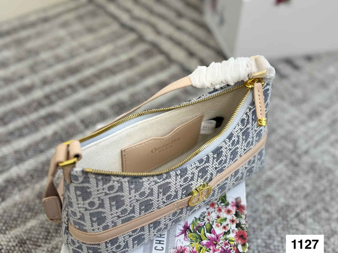 DIOR light blue monogram underarm bag