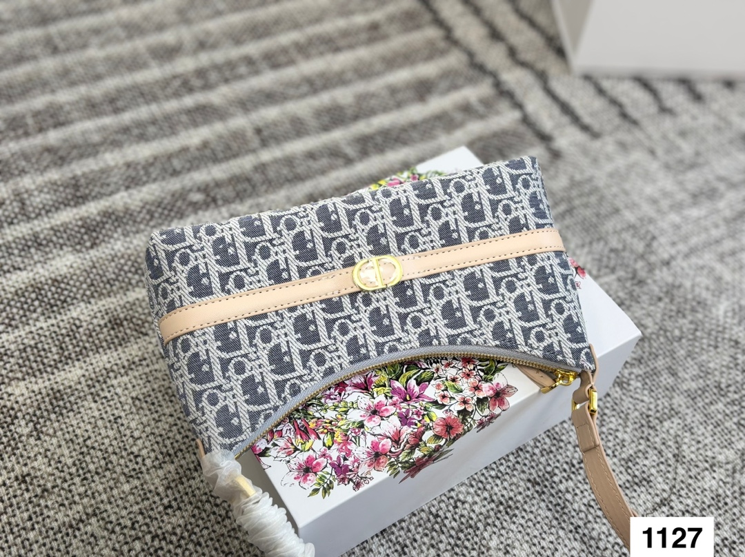 DIOR light blue monogram underarm bag