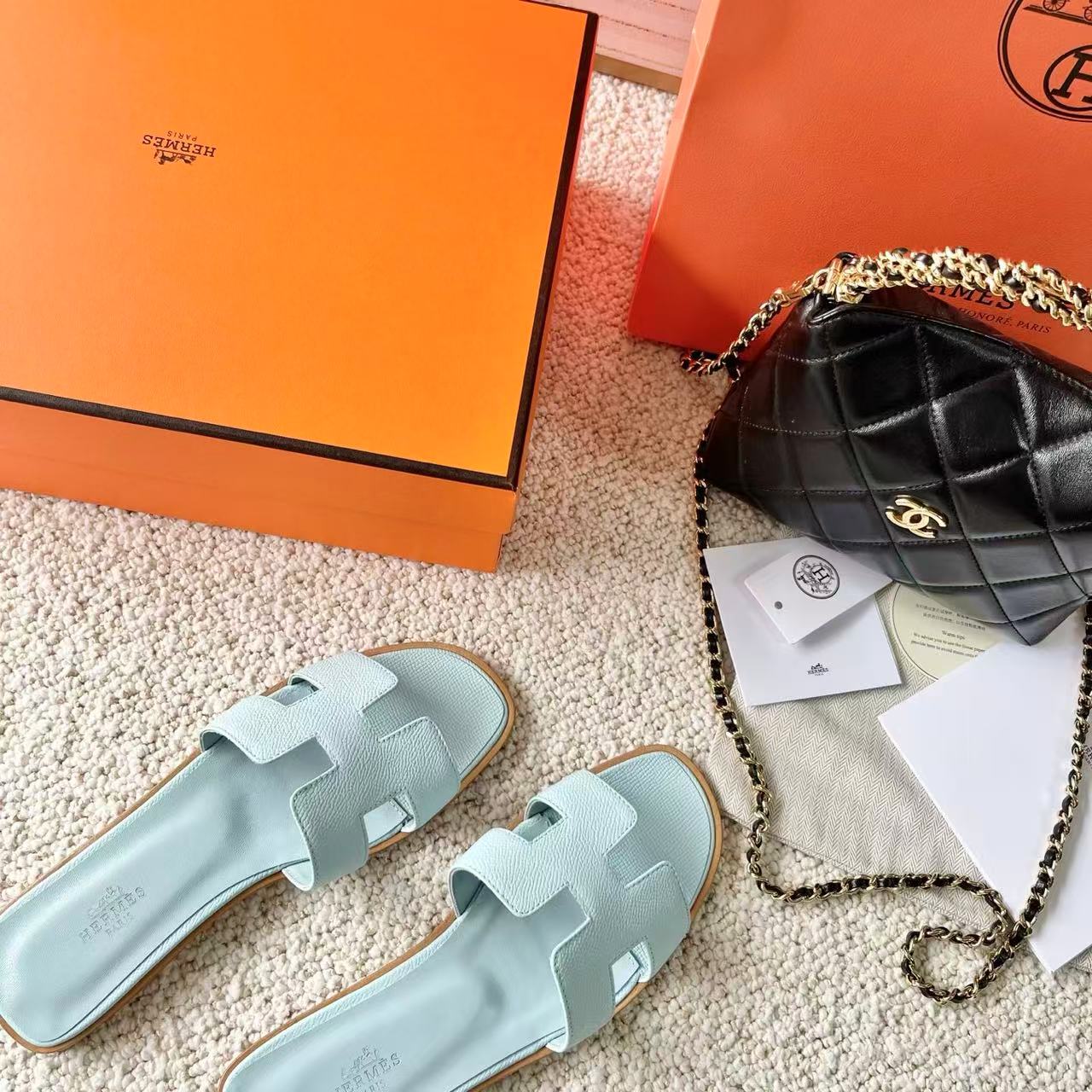 Hermes H slippers