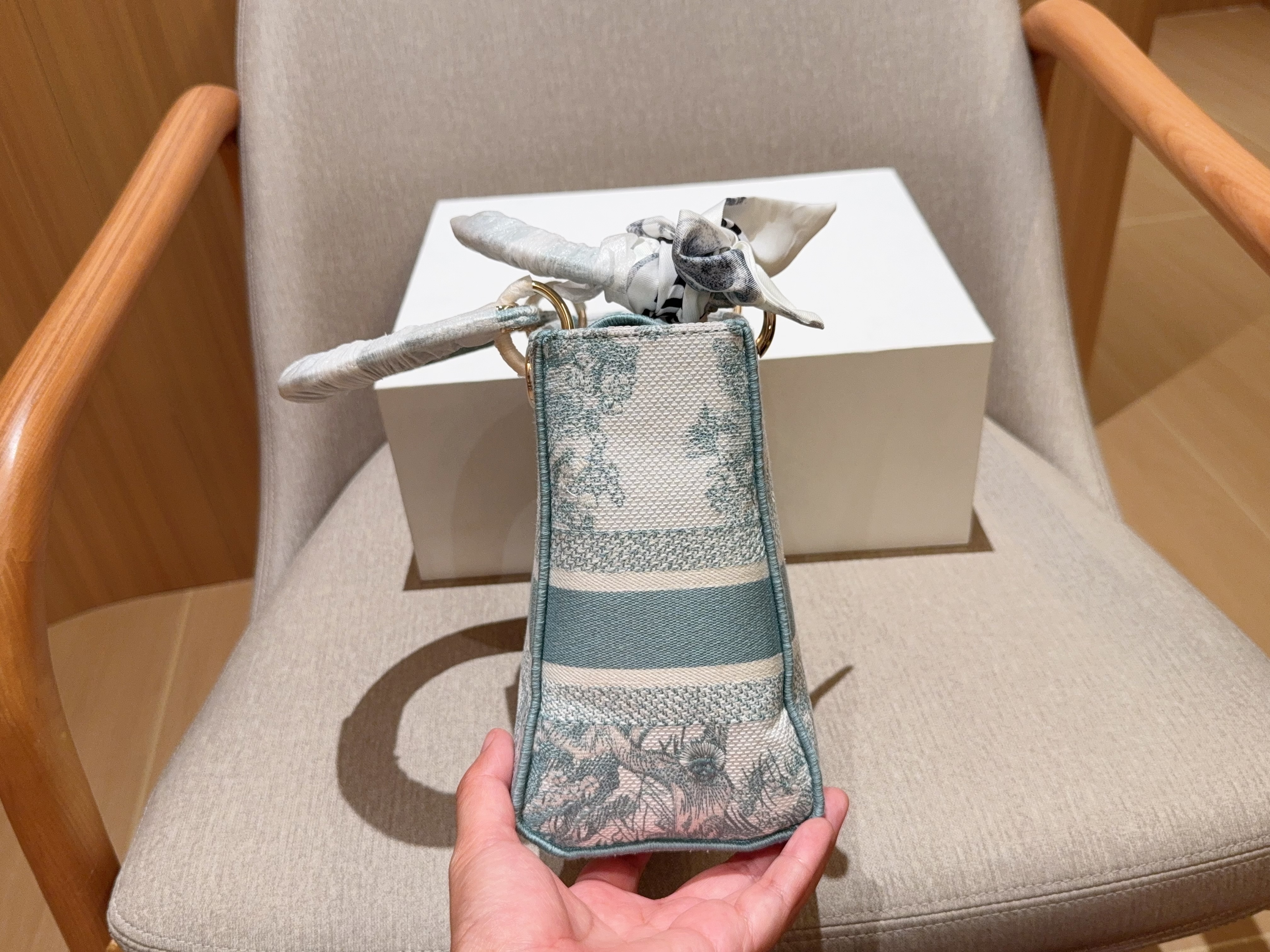 Dior embroidered print bag