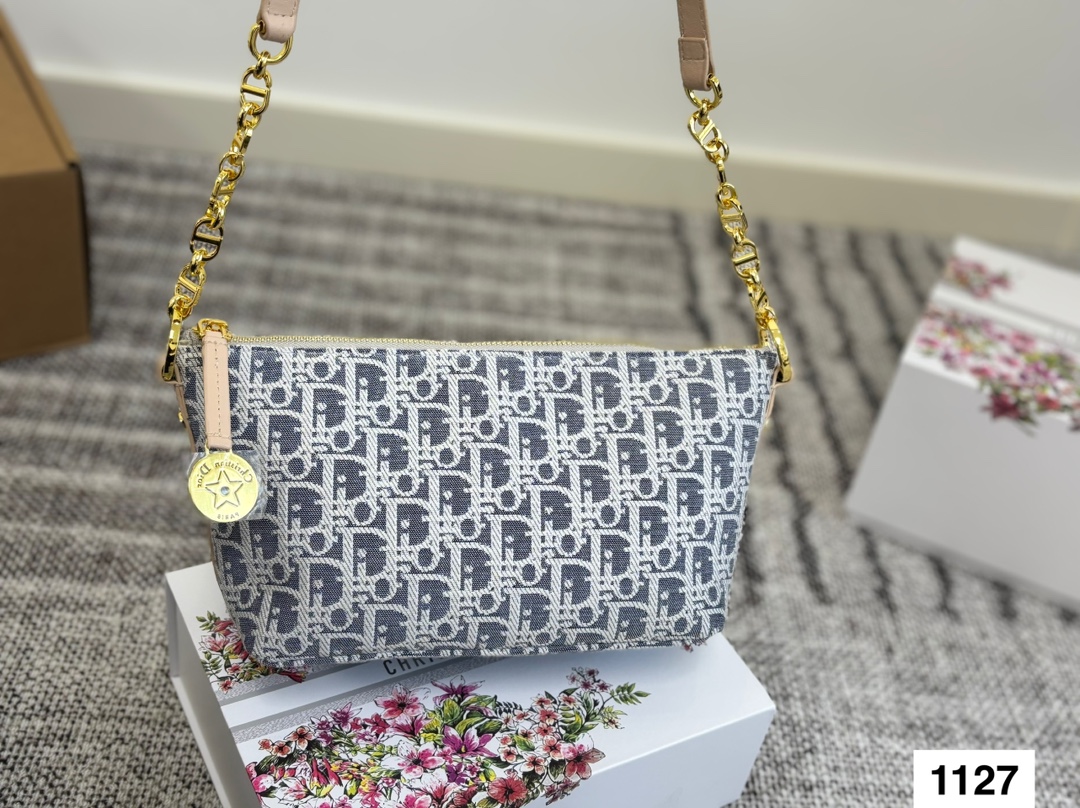 DIOR light blue monogram underarm bag