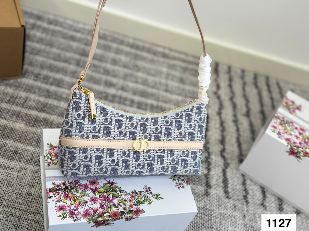 DIOR light blue monogram underarm bag