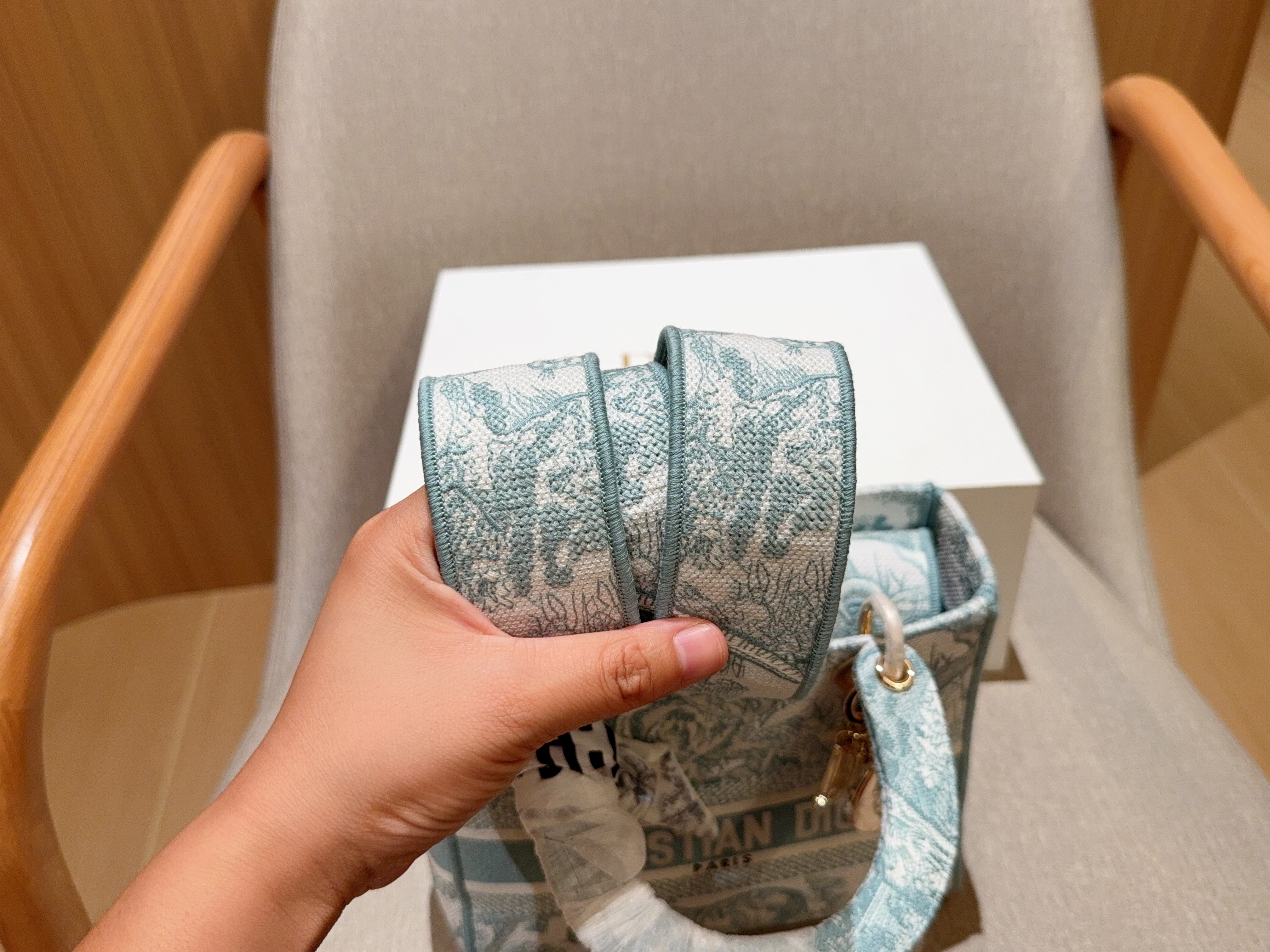 Dior embroidered print bag