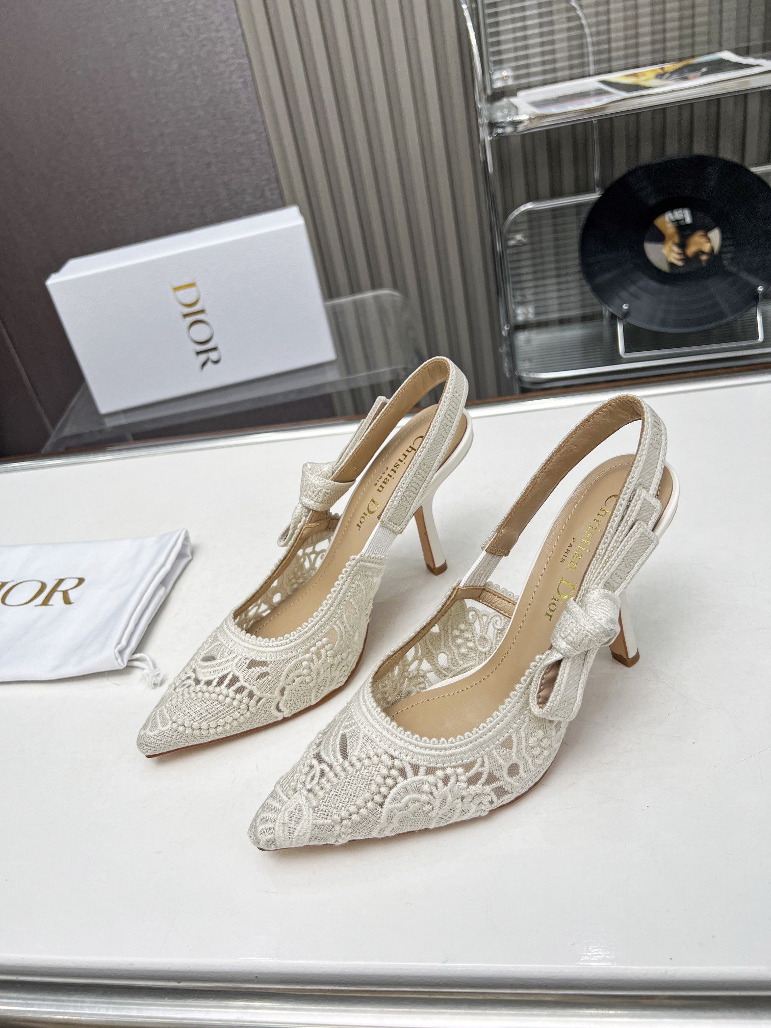 Dior embroidered high heels