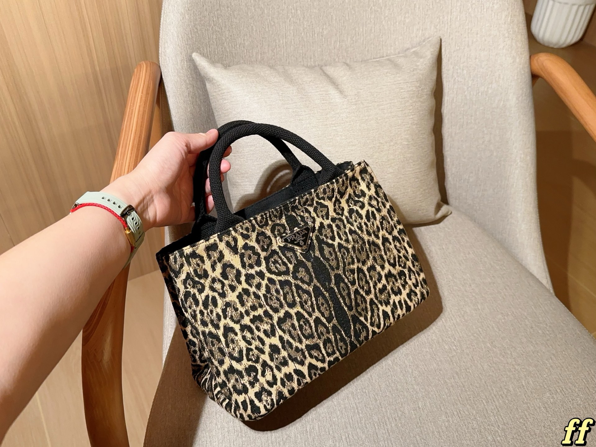 Prada leopard print tote bag