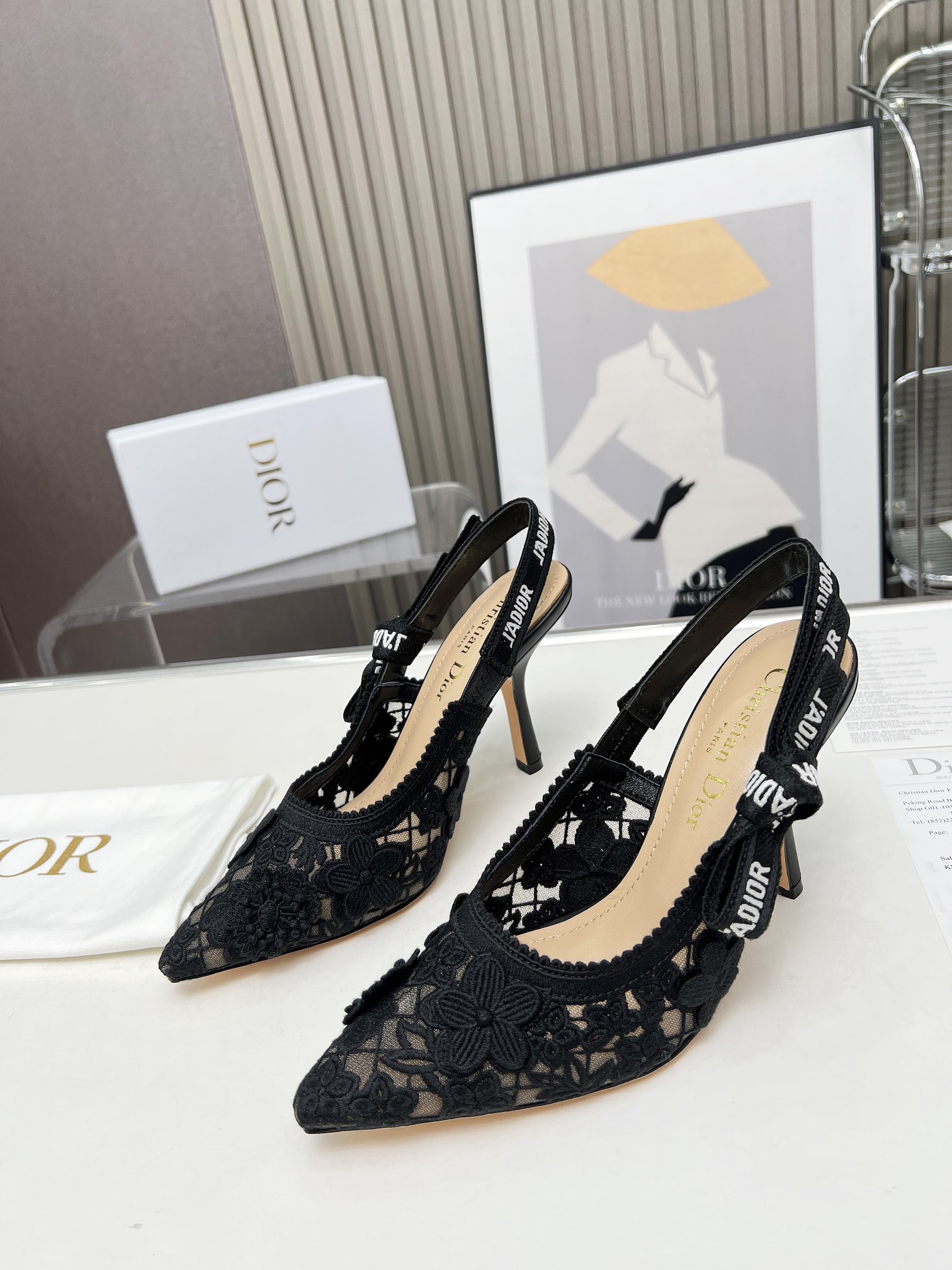 Dior embroidered high heels