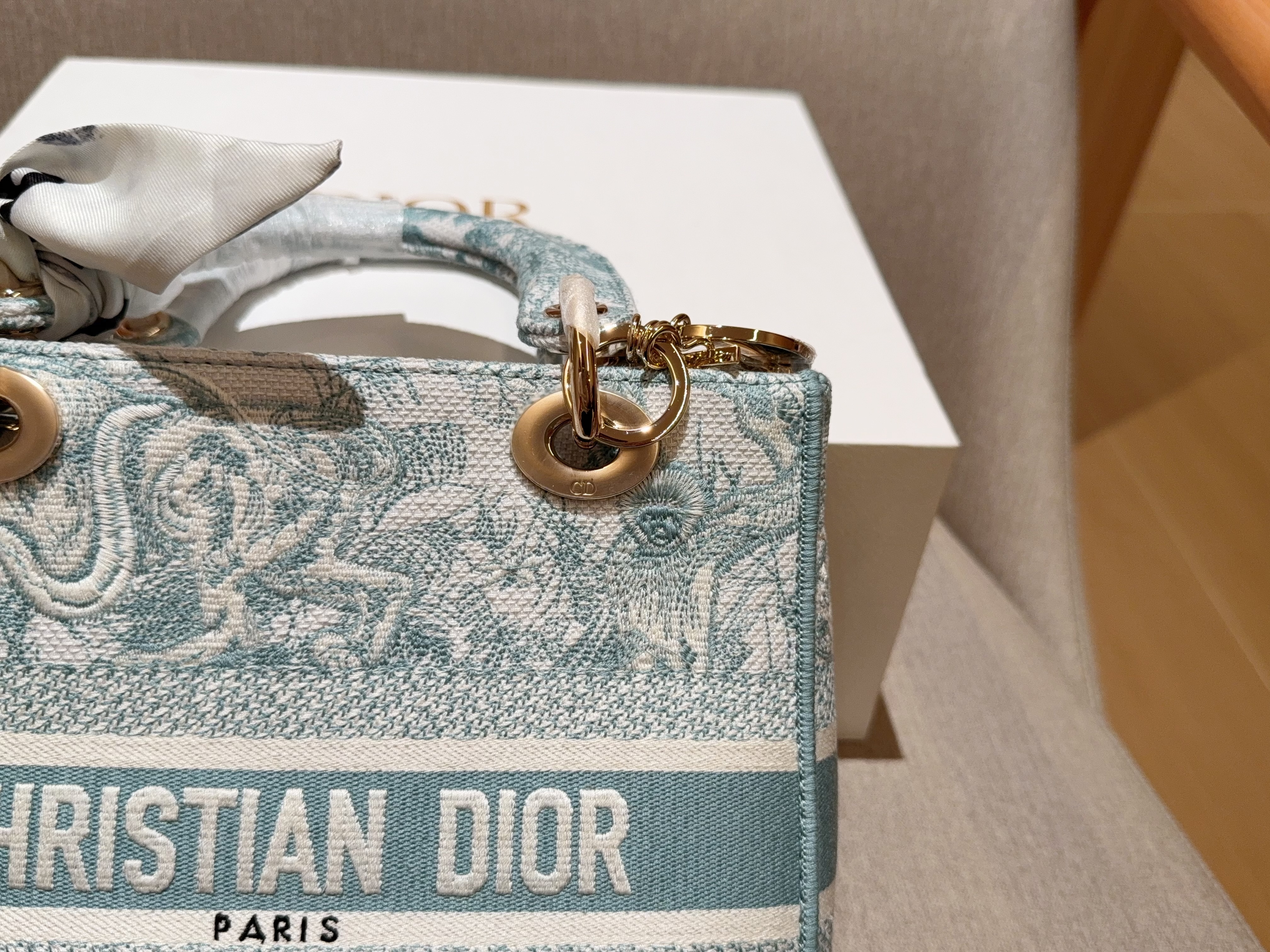 Dior embroidered print bag