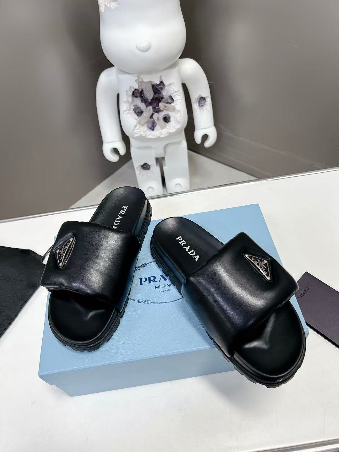 Prada sponge slippers