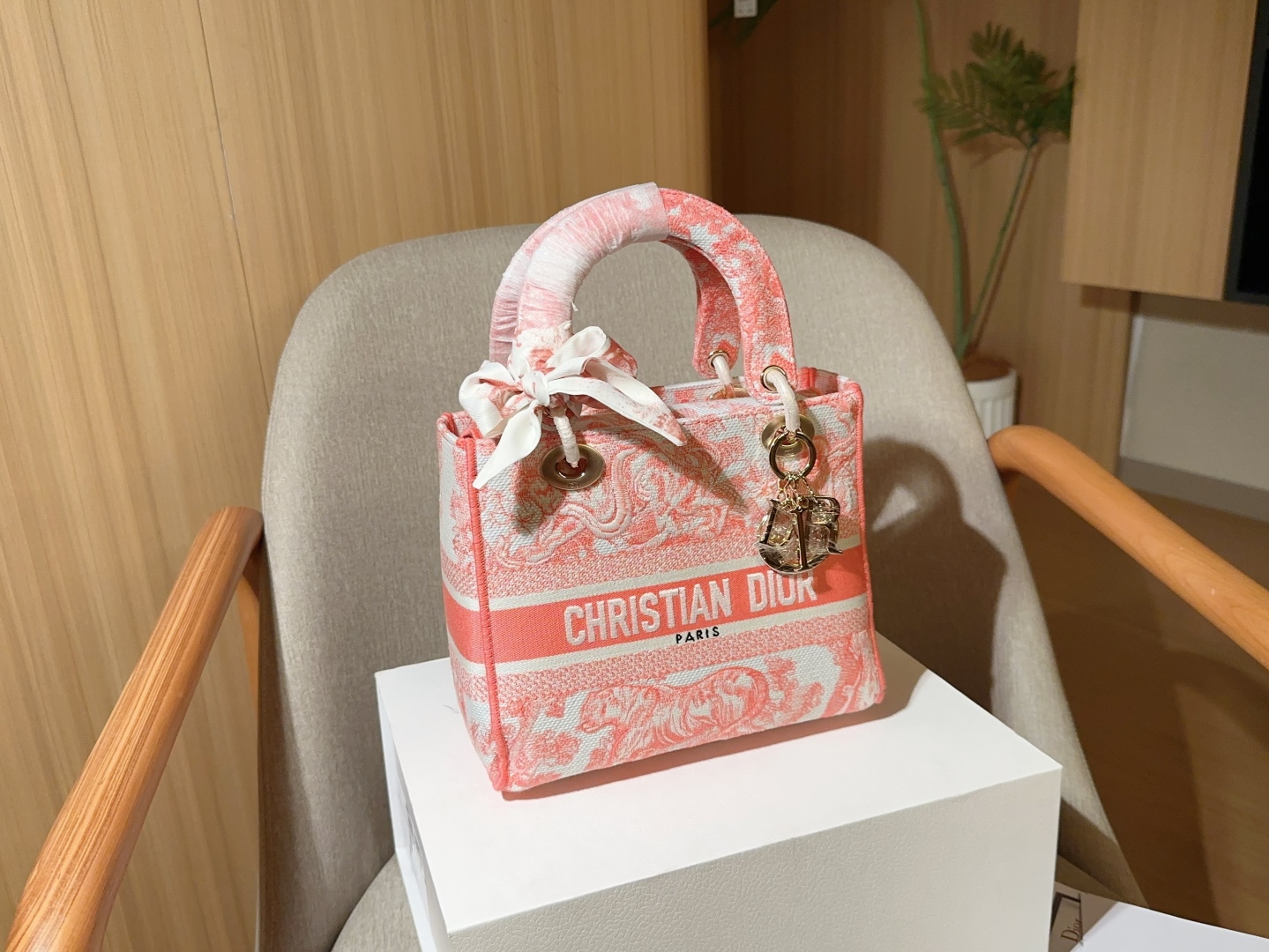 Dior embroidered print bag
