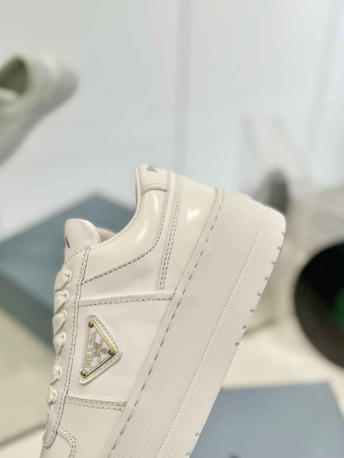 Prada platform shoes full grain cow leather