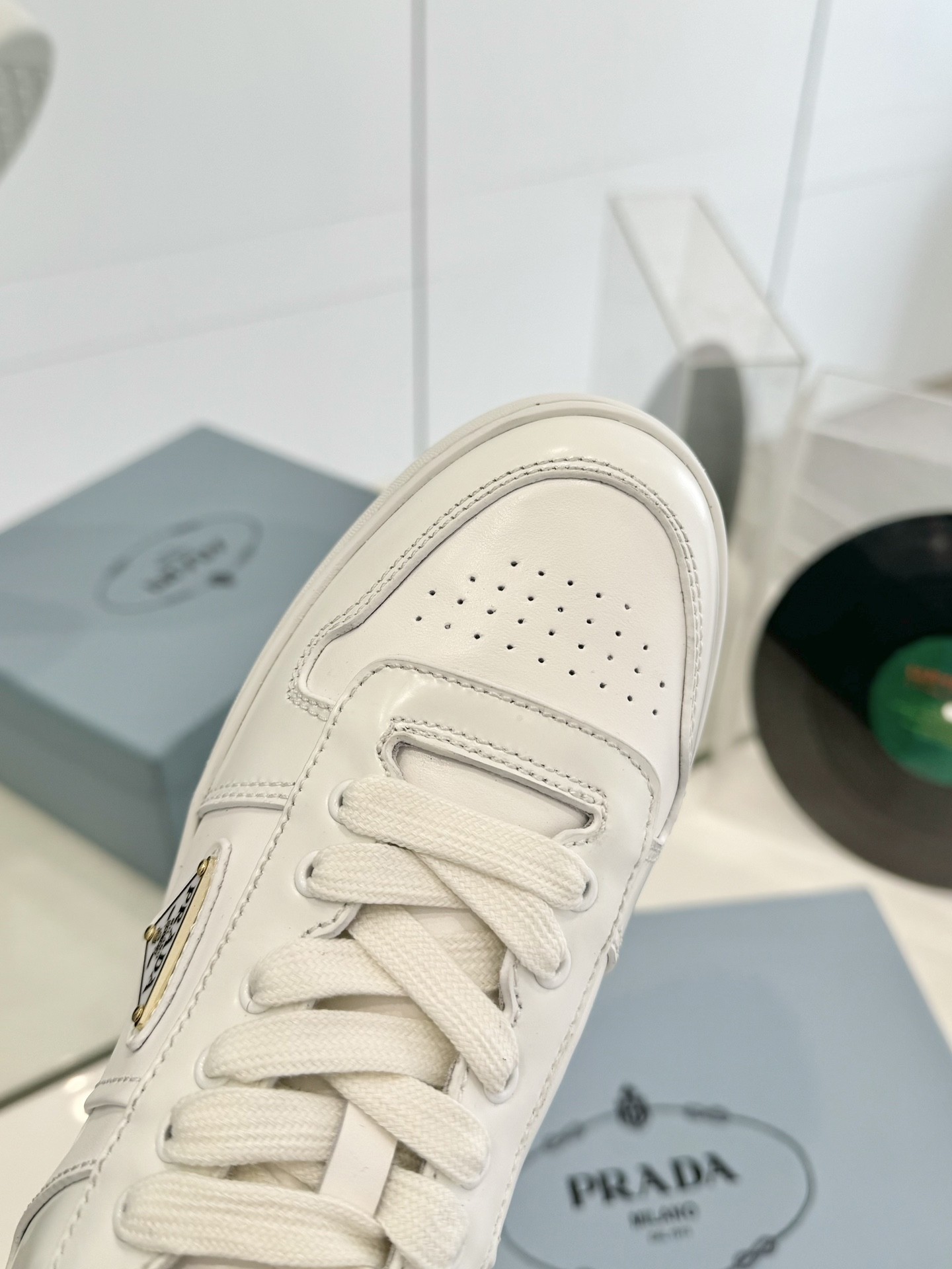 Prada platform shoes full grain cow leather