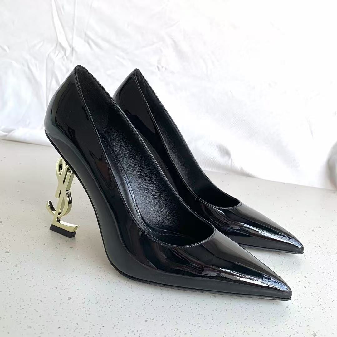YSL letter high heels