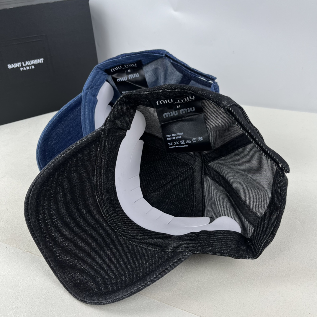 Miumiu washed denim baseball cap