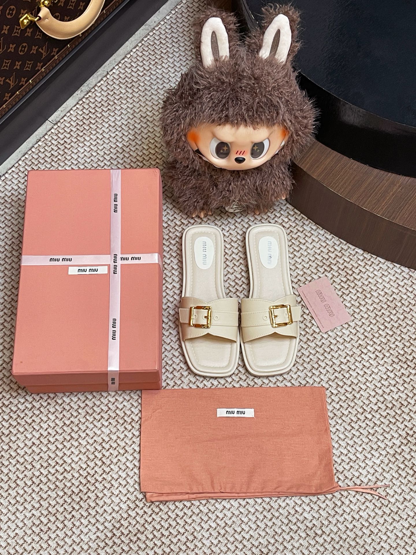 Miumiu metal buckle slippers